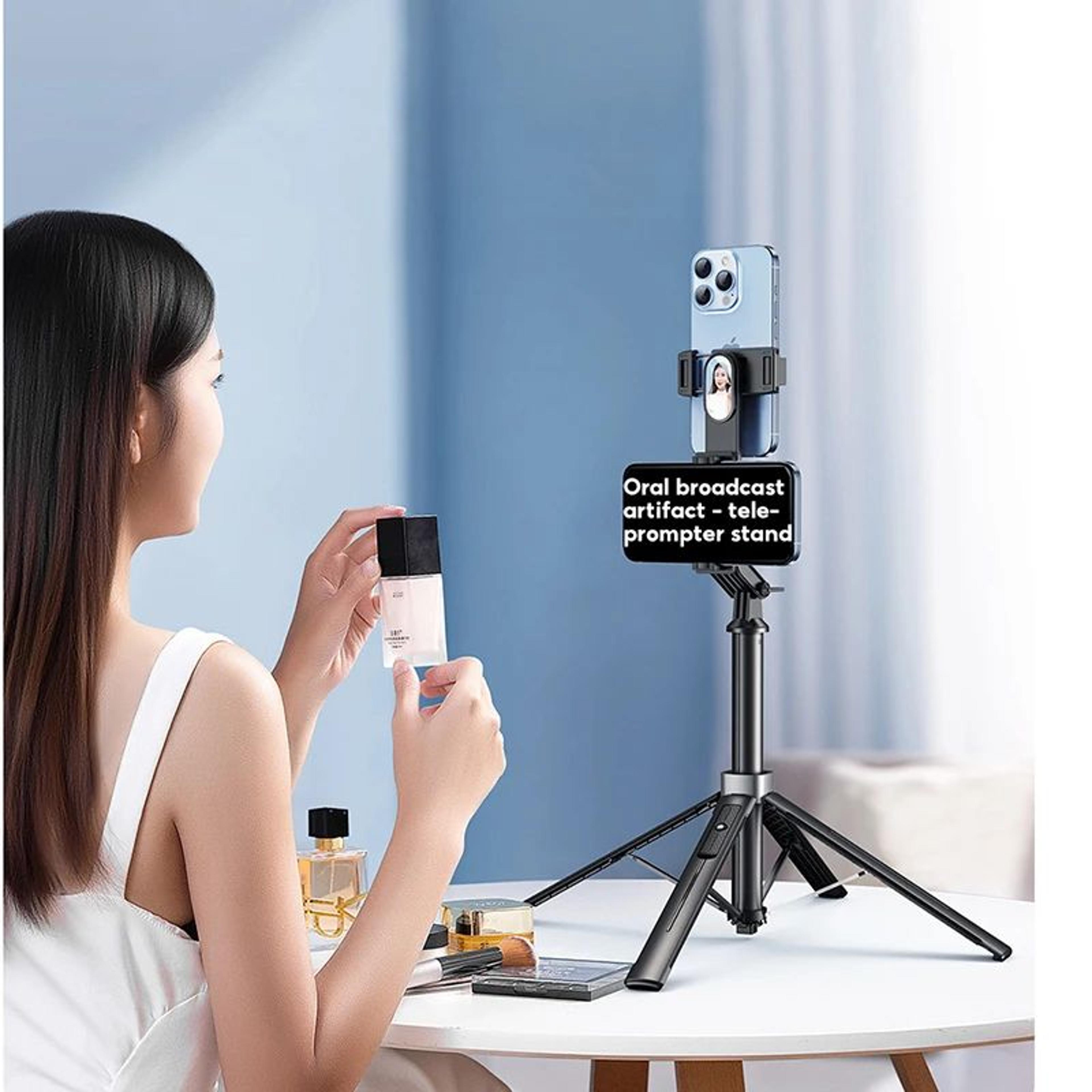Portable Phone Teleprompter Tripod Holder For Live Streaming  Vlogging Scripts 4