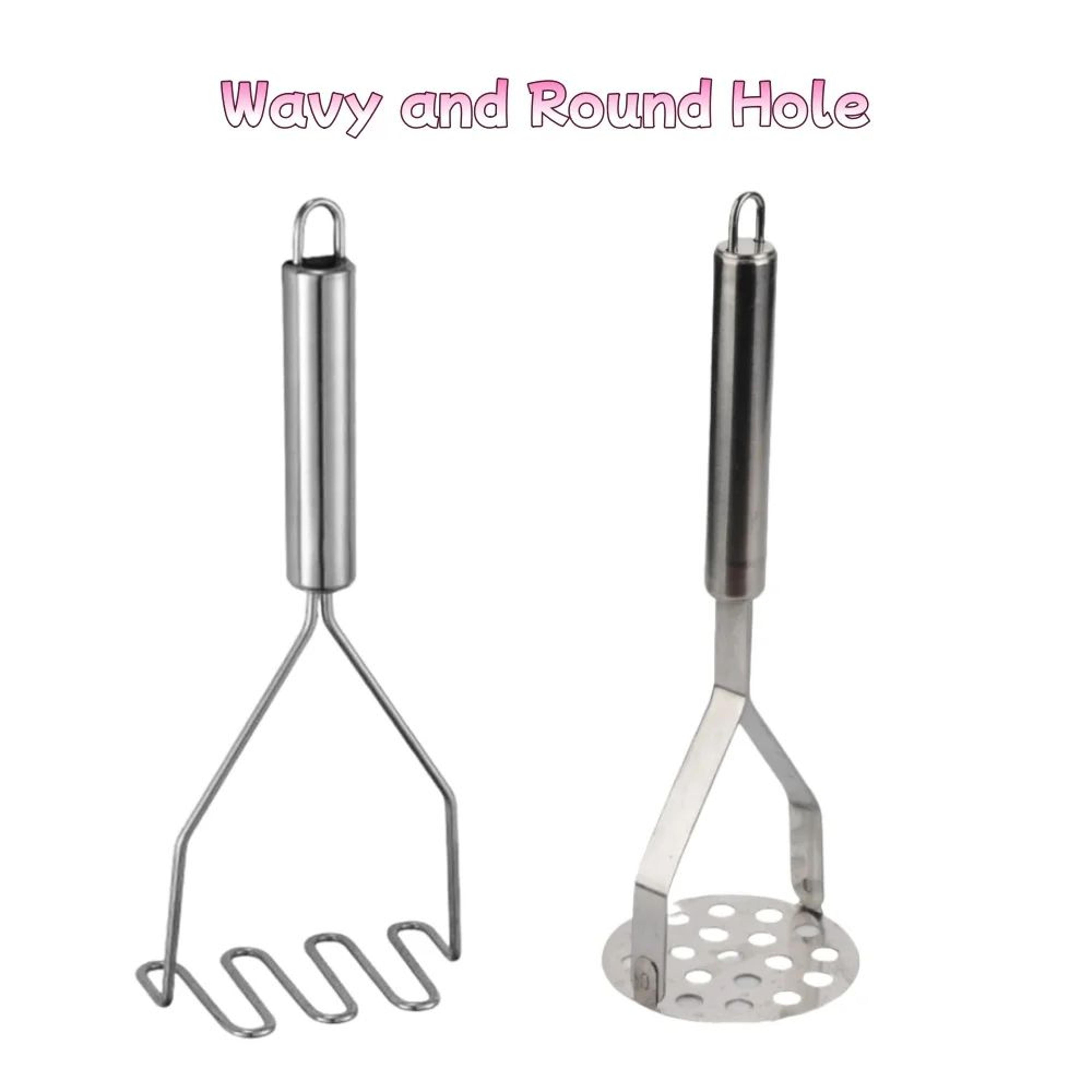 Stainless Steel Potato Masher  Baby Food Press  HeavyDuty Manual Vegetable Masher 10