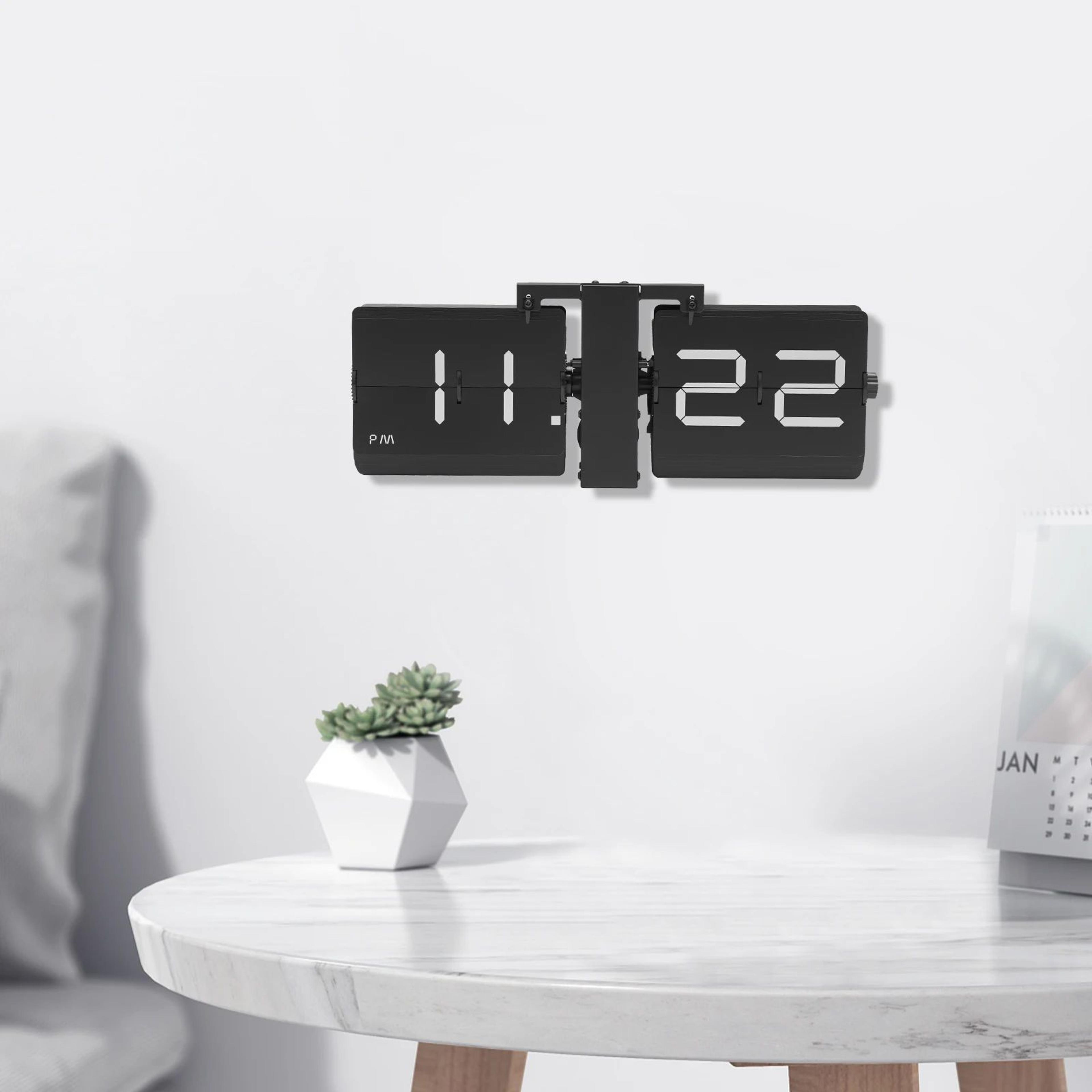 retro flip clock battery operated wall and tabletop vintage desk clock with large digital display