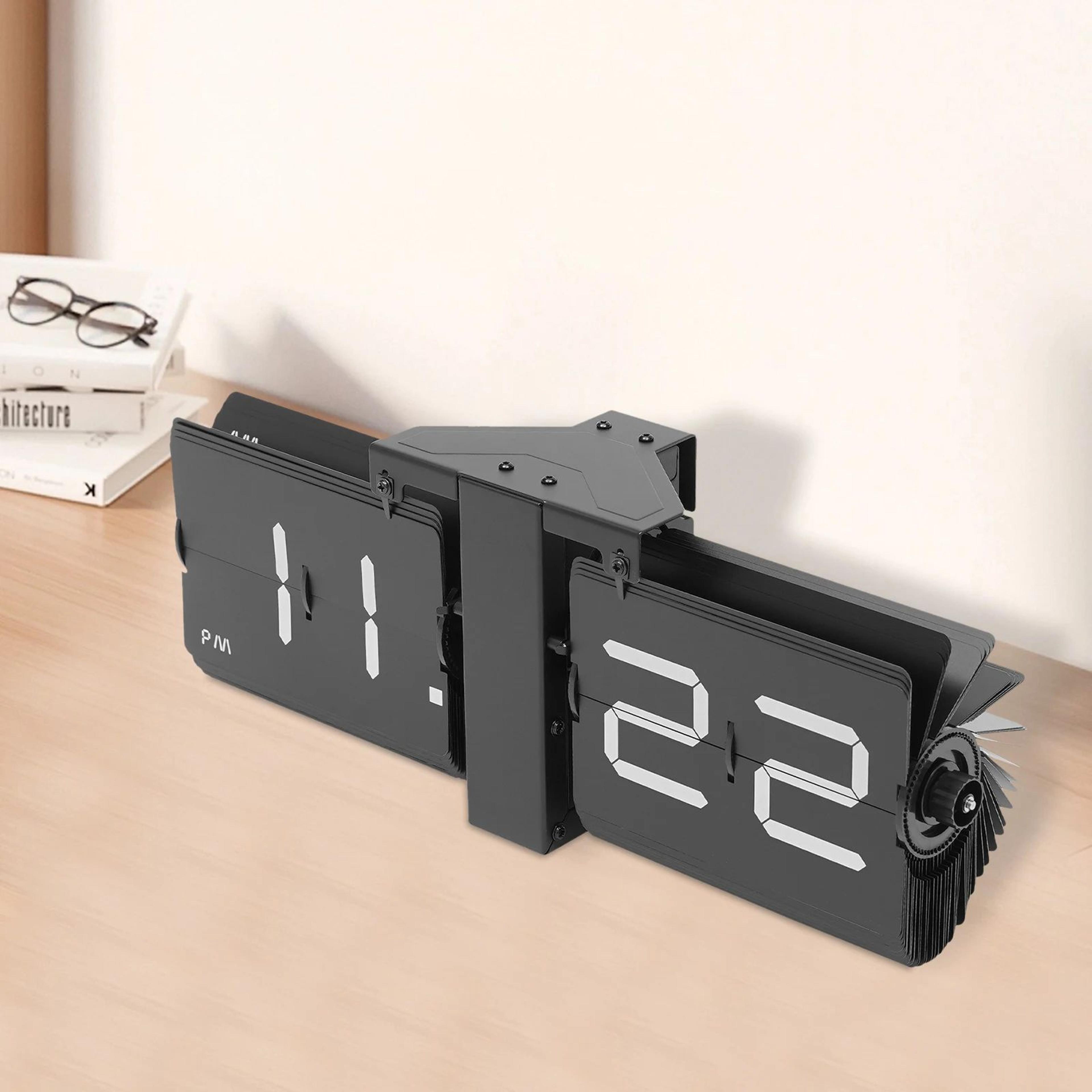 Retro Flip Clock Battery Operated Wall And Tabletop Vintage Desk Clock With Large Digital Display 2