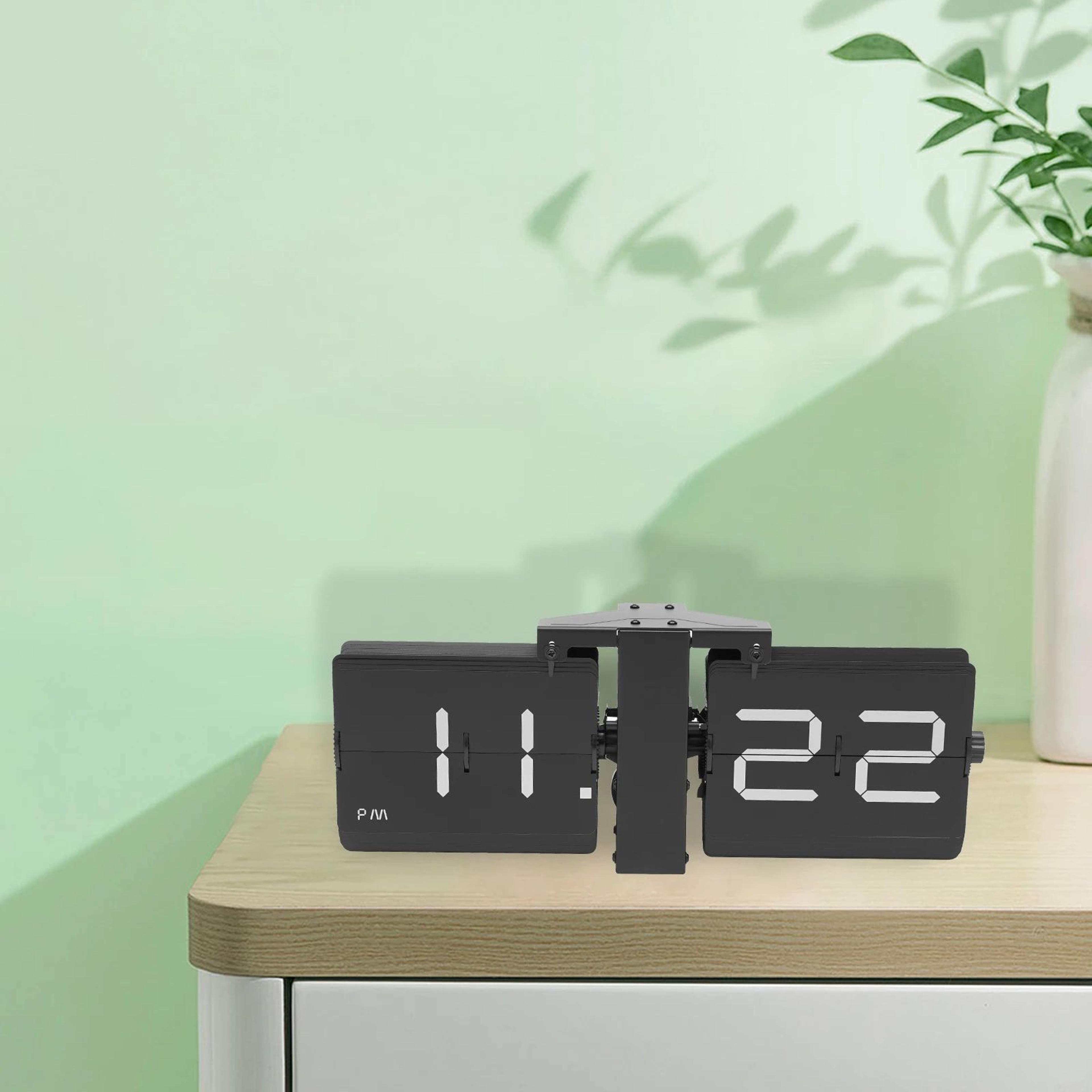 Retro Flip Clock Battery Operated Wall And Tabletop Vintage Desk Clock With Large Digital Display 4