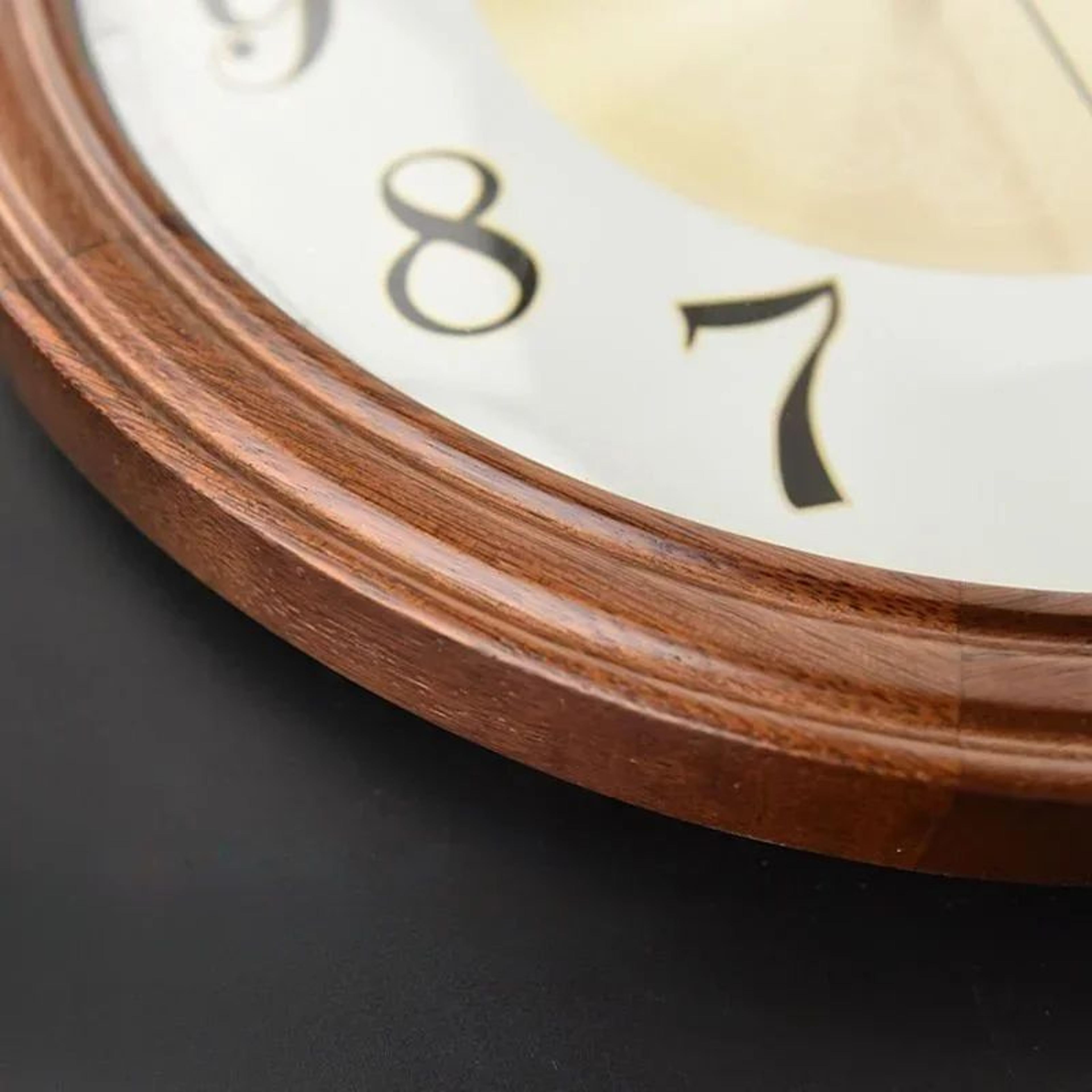 Nordic Solid Wood Wall Clock  Silent Minimalist Large Wooden Wall Clock For Modern Living Room Deco 3