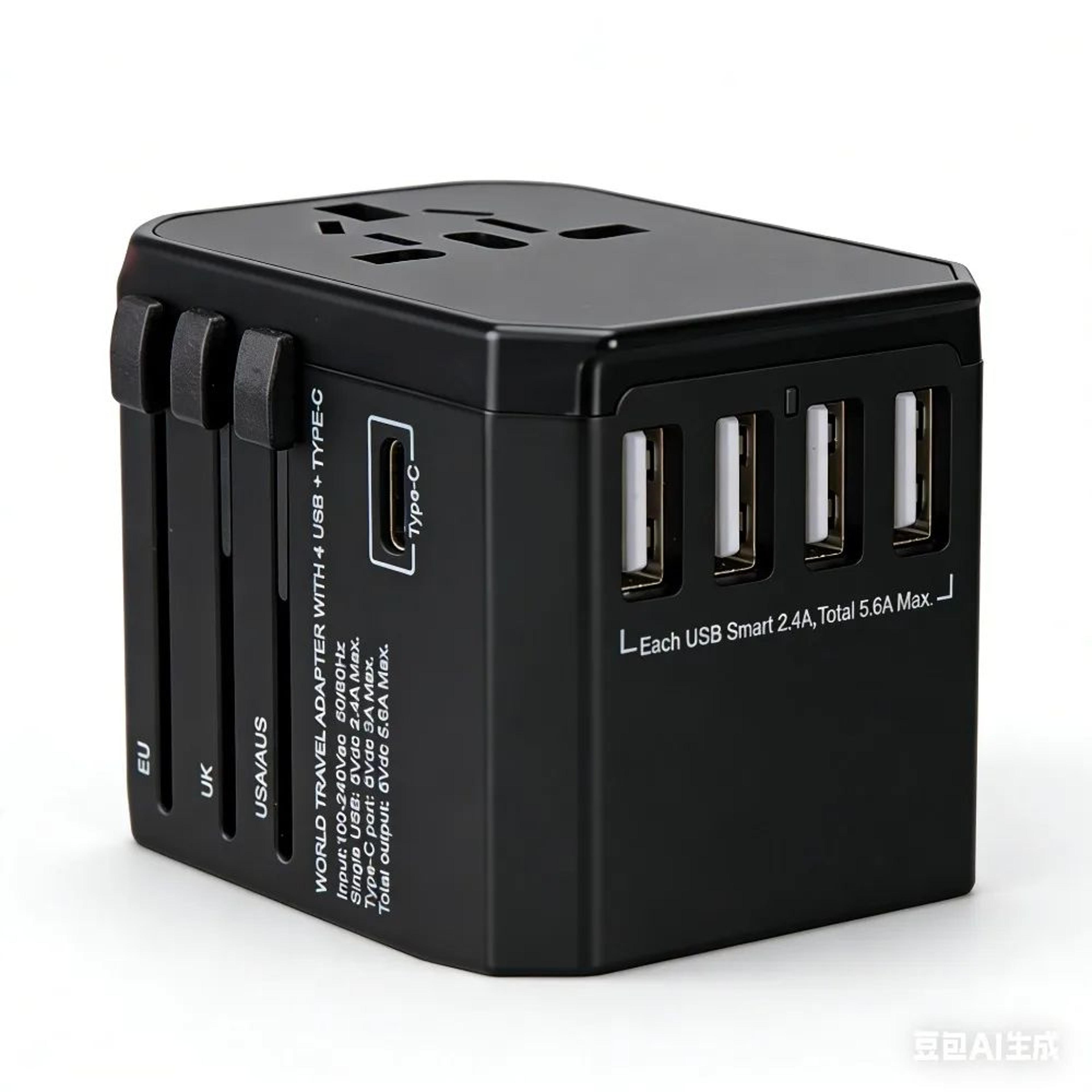GlobalCharge Universal Travel Adapter With USBC  International Plug Adapter  MultiPort Travel Charg 6