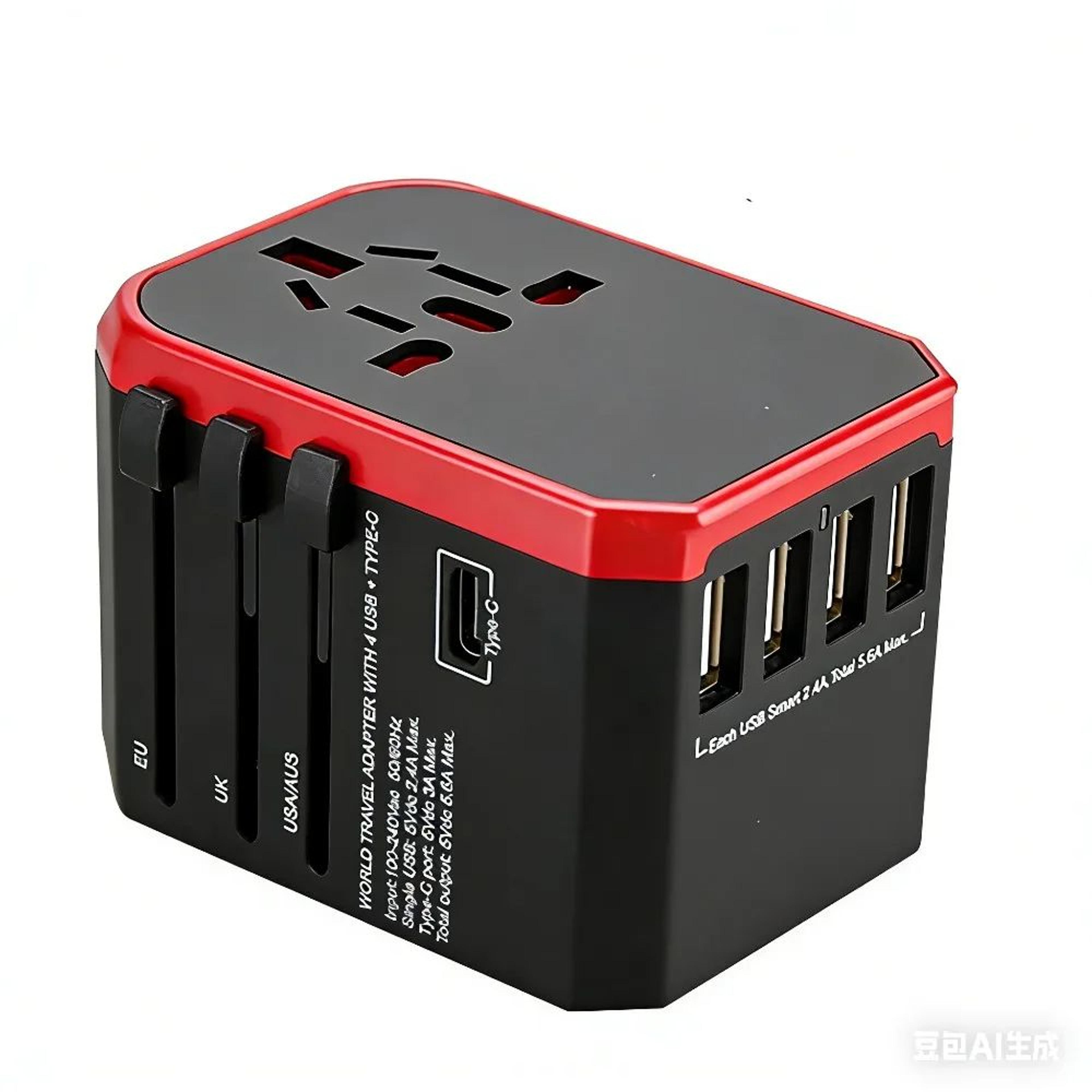 GlobalCharge Universal Travel Adapter With USBC  International Plug Adapter  MultiPort Travel Charg 7