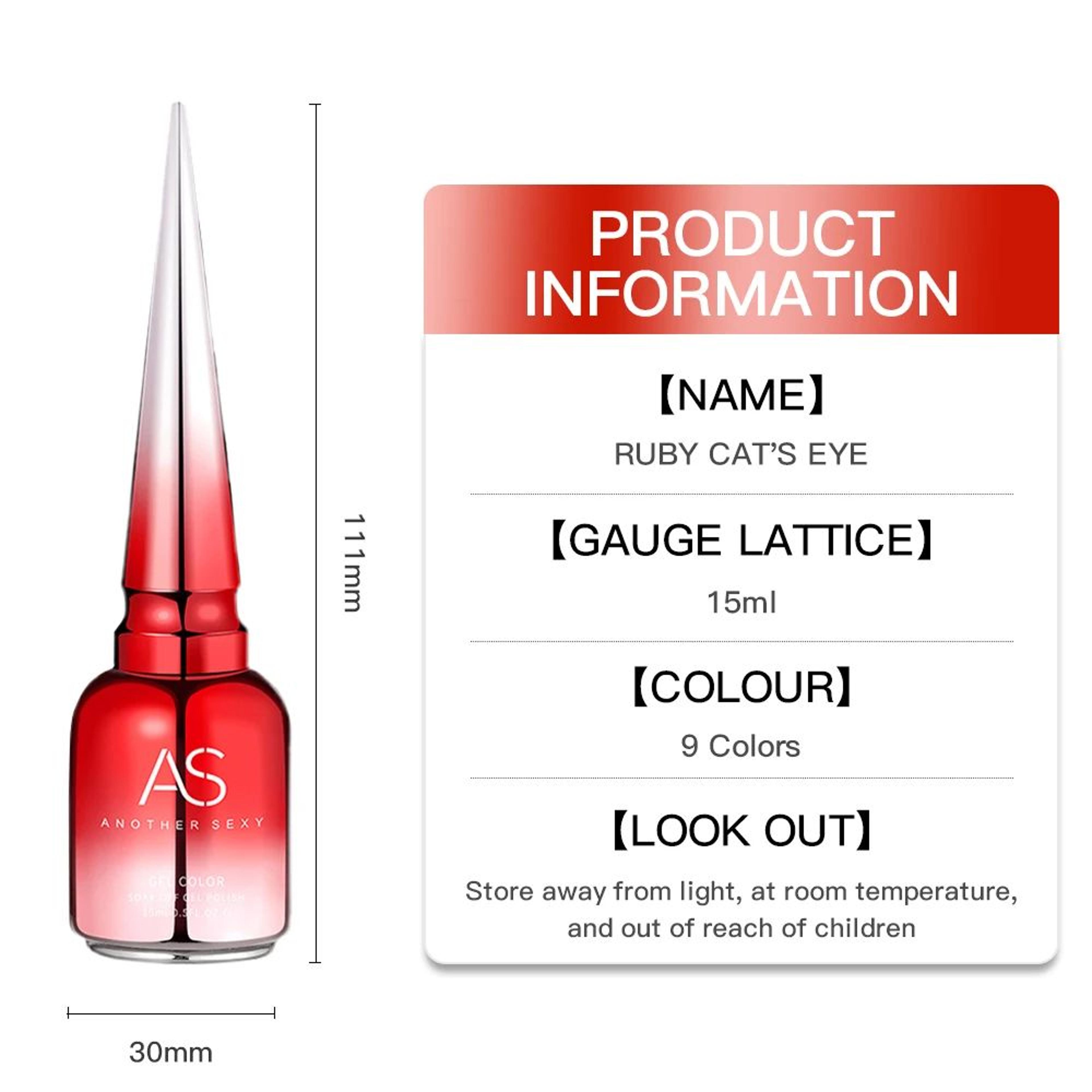Cherry Ruby Magnetic Cat Eye Gel Nail Polish  15ml Chameleon Red UVLED Manicure Gel 5