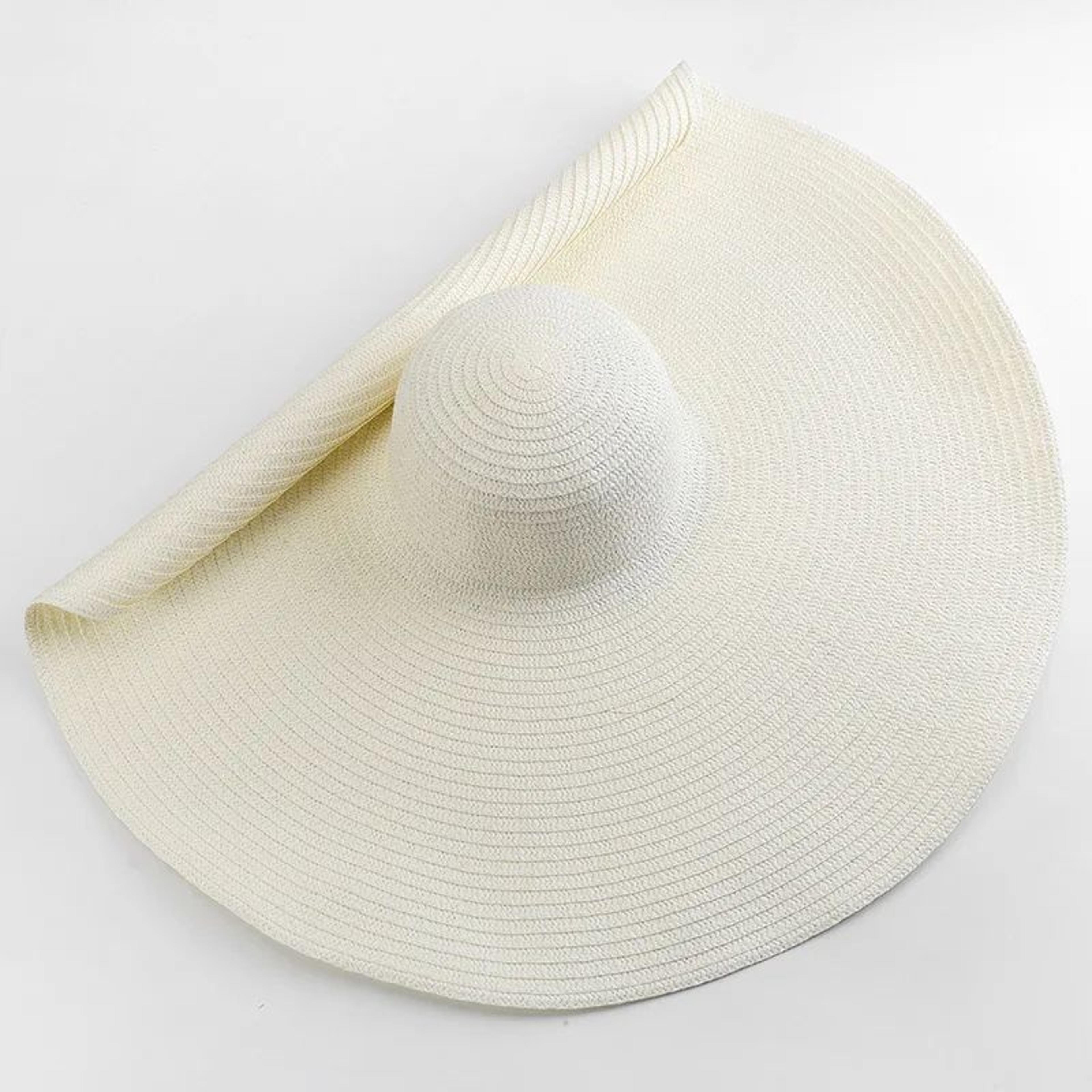 Oversized 70cm Wide Brim Beach Sun Hat  Foldable UV Protection Straw Hat For Women 17
