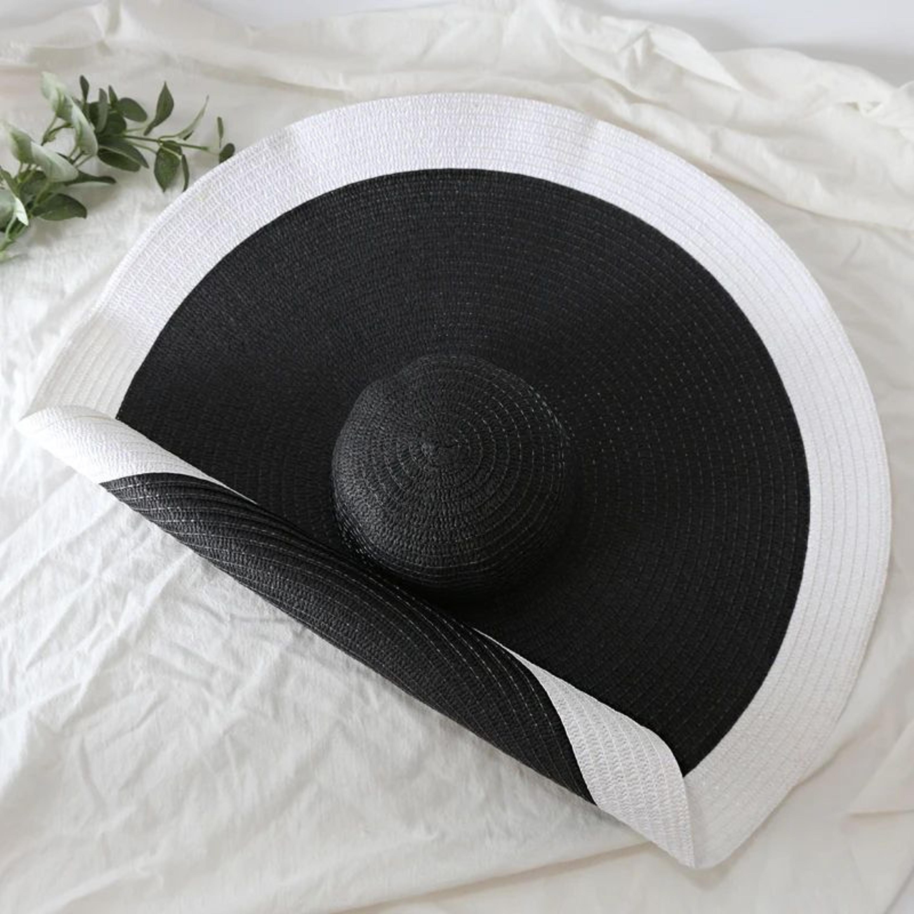 Oversized 70cm Wide Brim Beach Sun Hat  Foldable UV Protection Straw Hat For Women 20