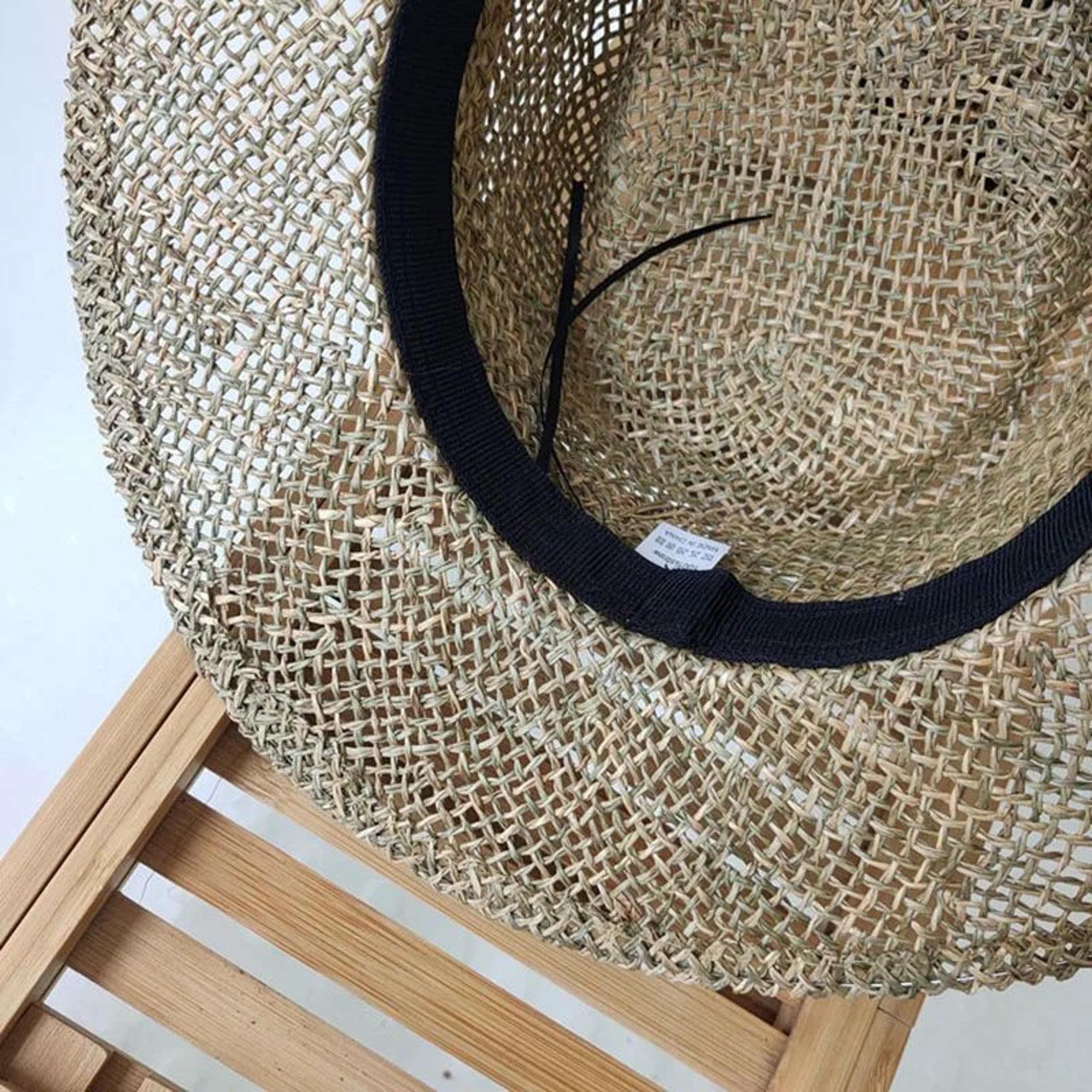 Handmade Straw Beach Hat  Elegant Panama Hat For Women With Concave Flat Brim Sun Protection 3