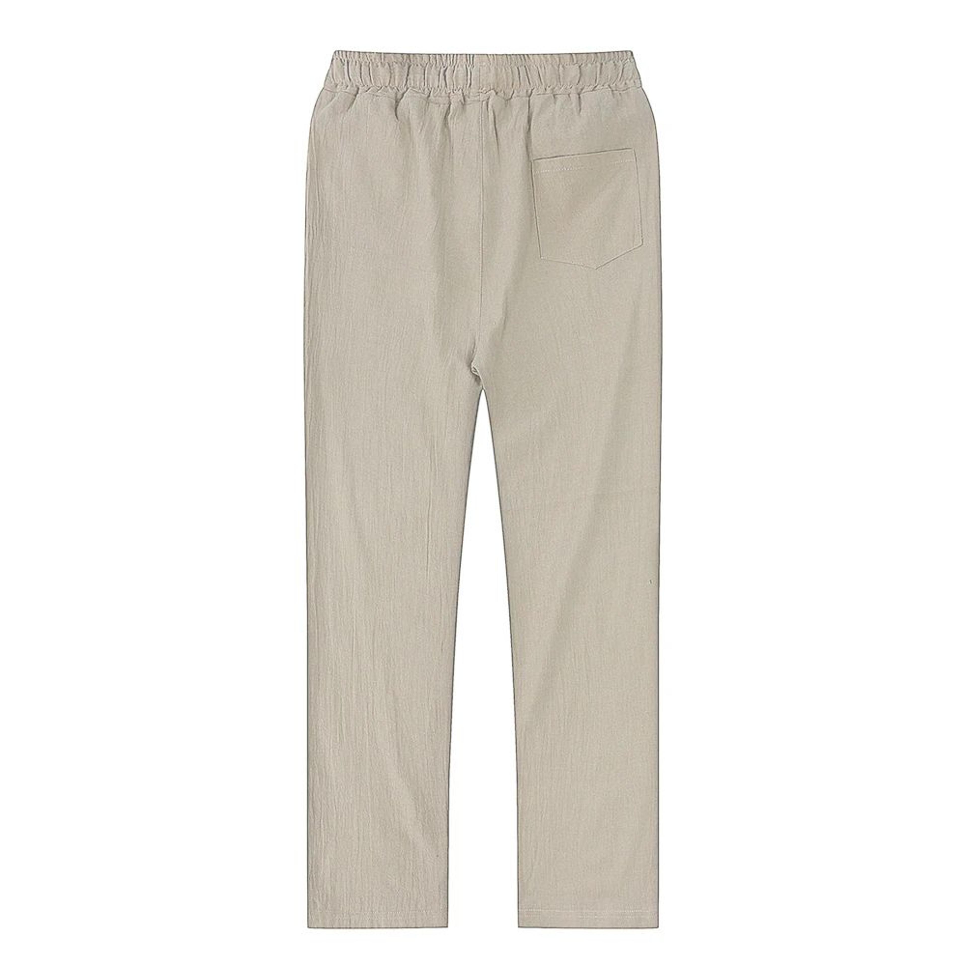 BreezeFlex Mens Linen Pants  Breathable Cotton Linen Casual Trousers With Elastic Waist 5