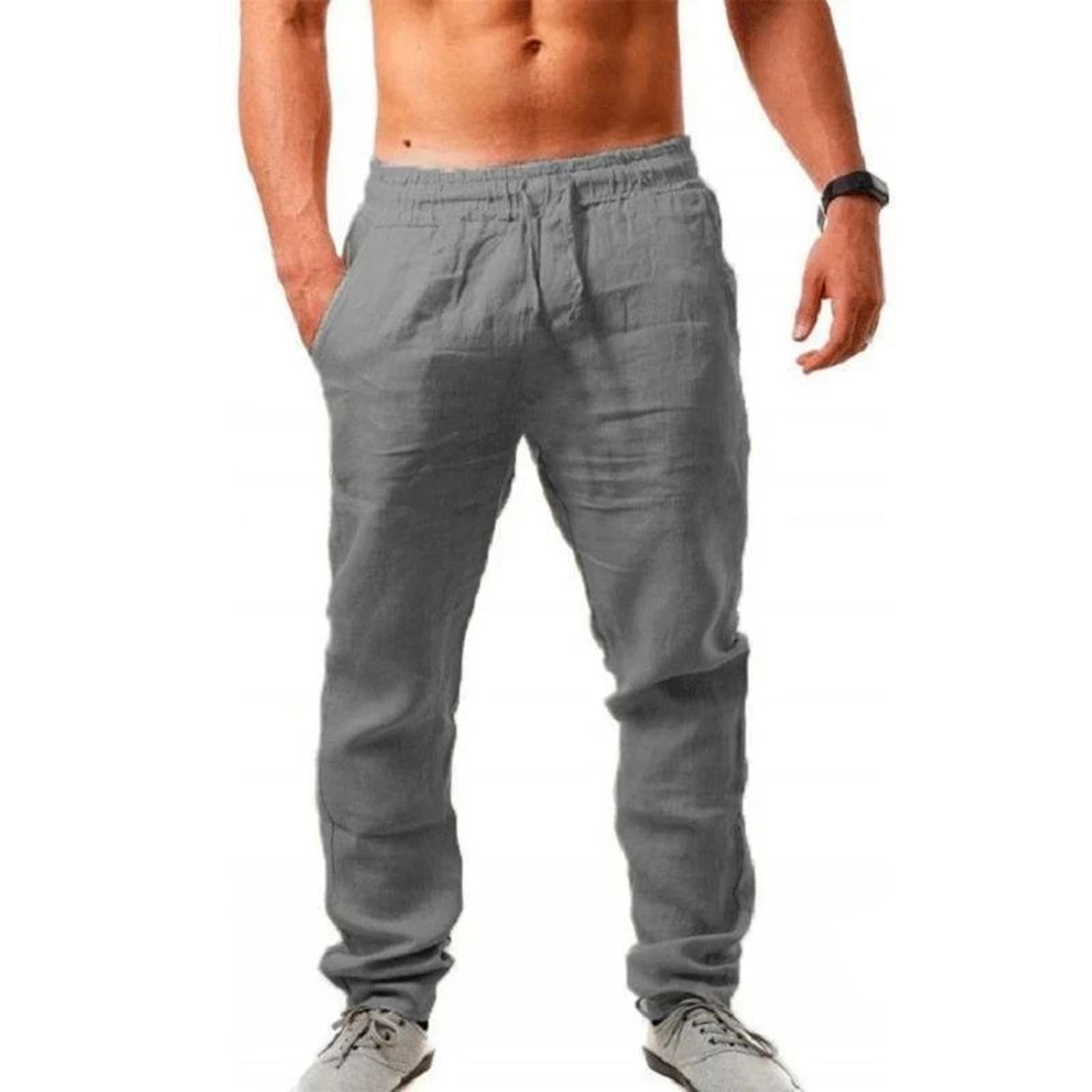 BreezeFlex Mens Linen Pants  Breathable Cotton Linen Casual Trousers With Elastic Waist 9