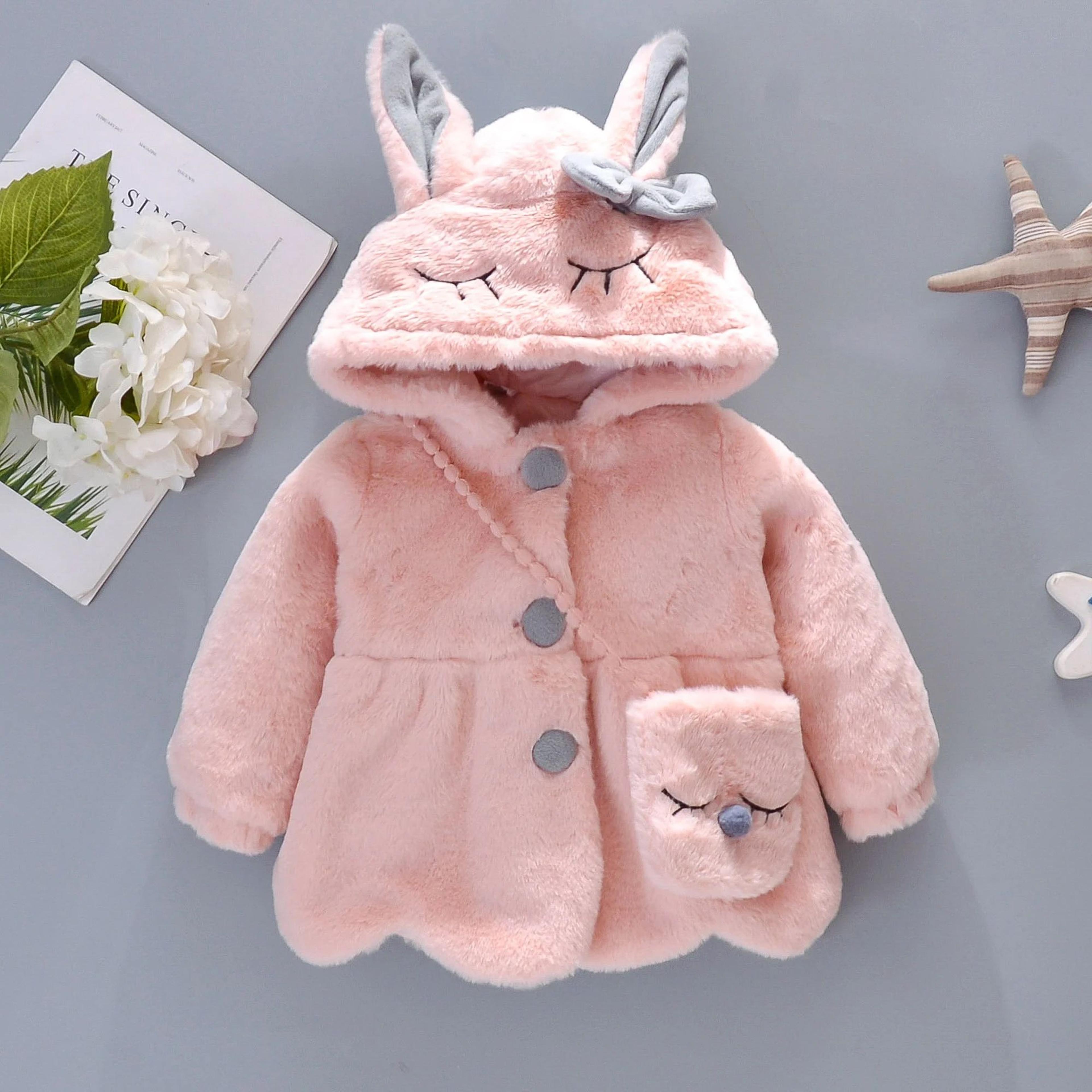 CozyHug Baby Girl Winter Coat  Cute Hooded Cold Protection Jacket With Matching Mini Bag 4