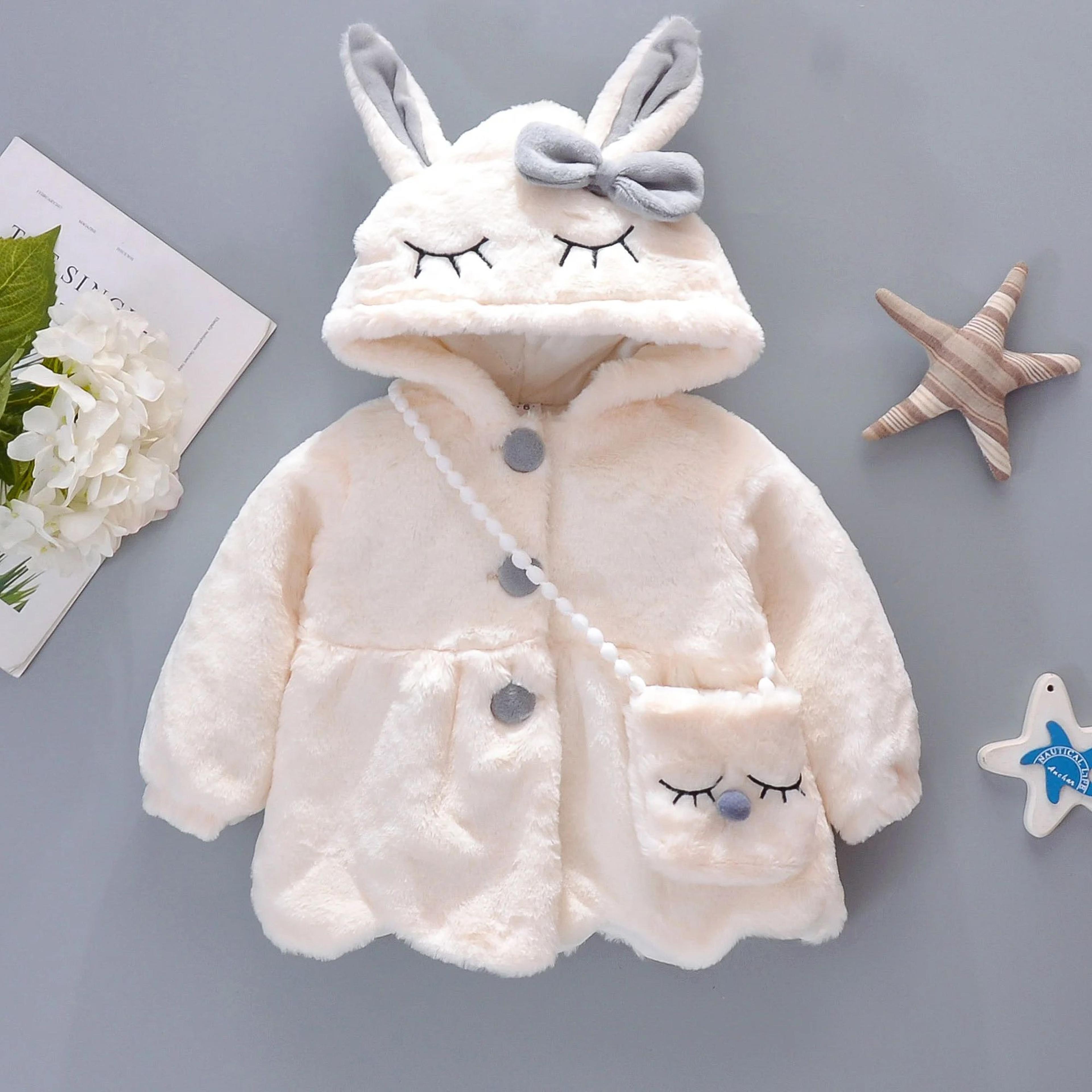 CozyHug Baby Girl Winter Coat  Cute Hooded Cold Protection Jacket With Matching Mini Bag 3