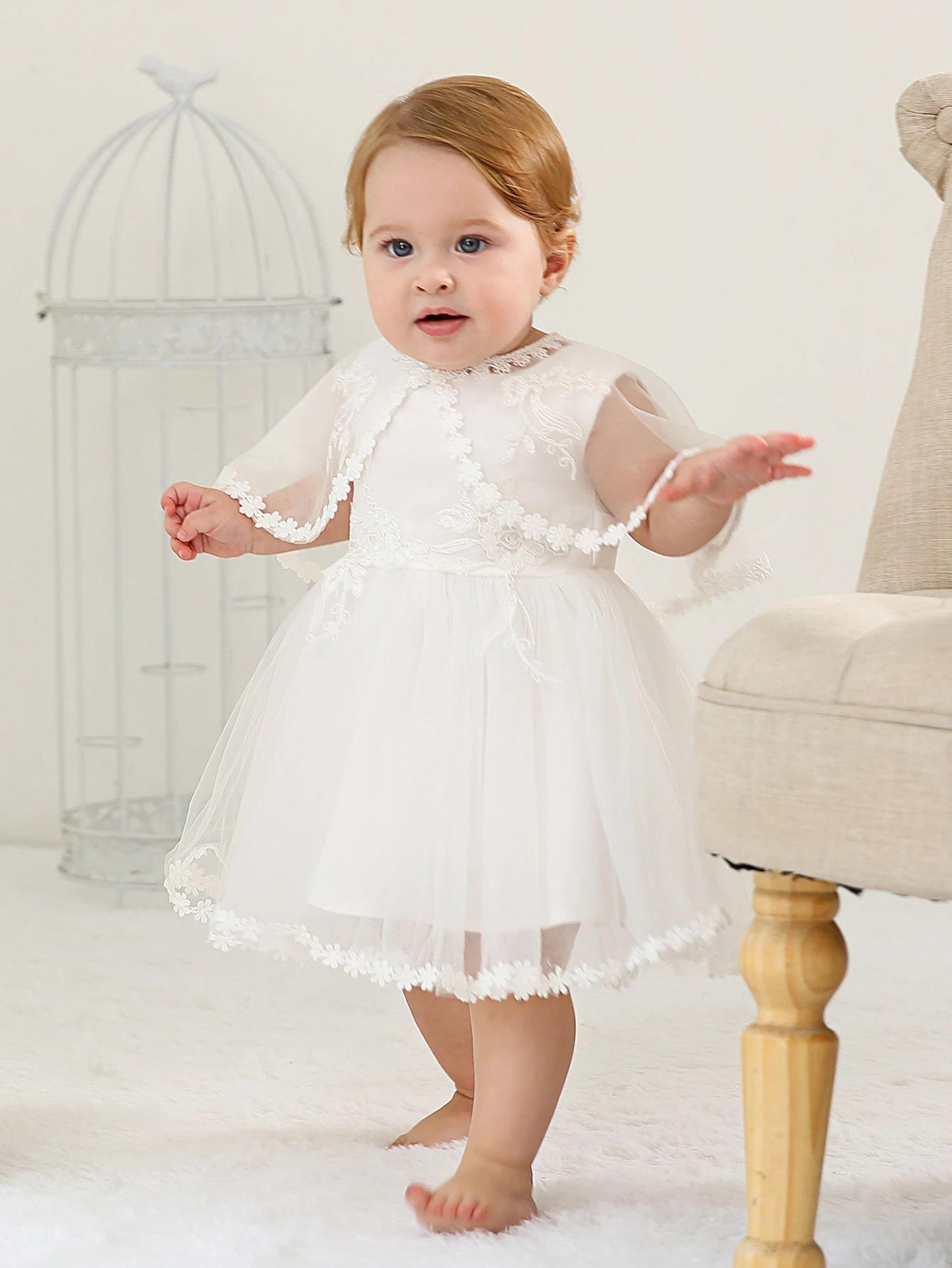 Royal Bloom Baby Princess Dress With Satin Hood Cloak  Floral Embroidered Lace Flower Girl Dress Se 2