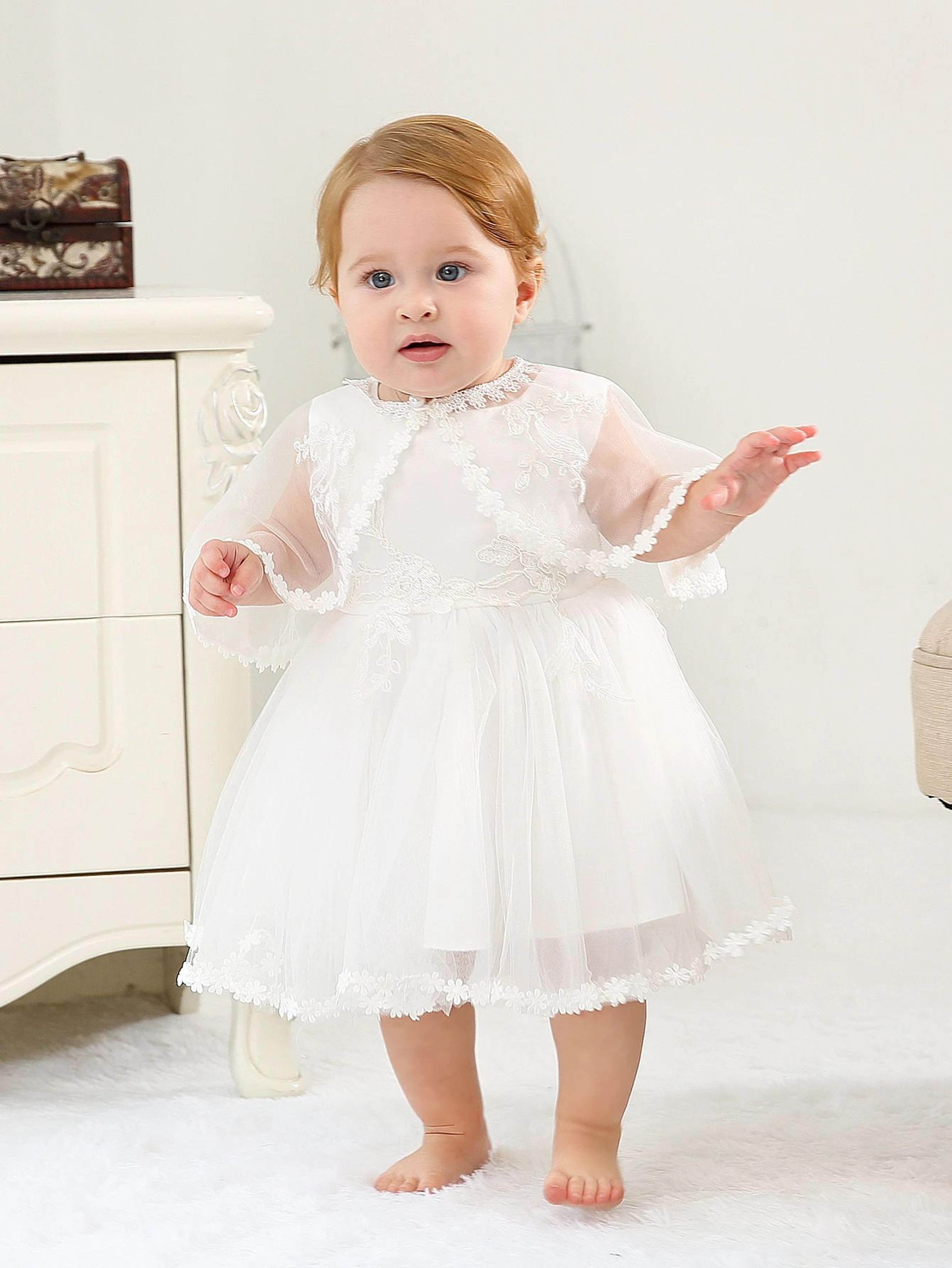 Royal Bloom Baby Princess Dress With Satin Hood Cloak  Floral Embroidered Lace Flower Girl Dress Se 3