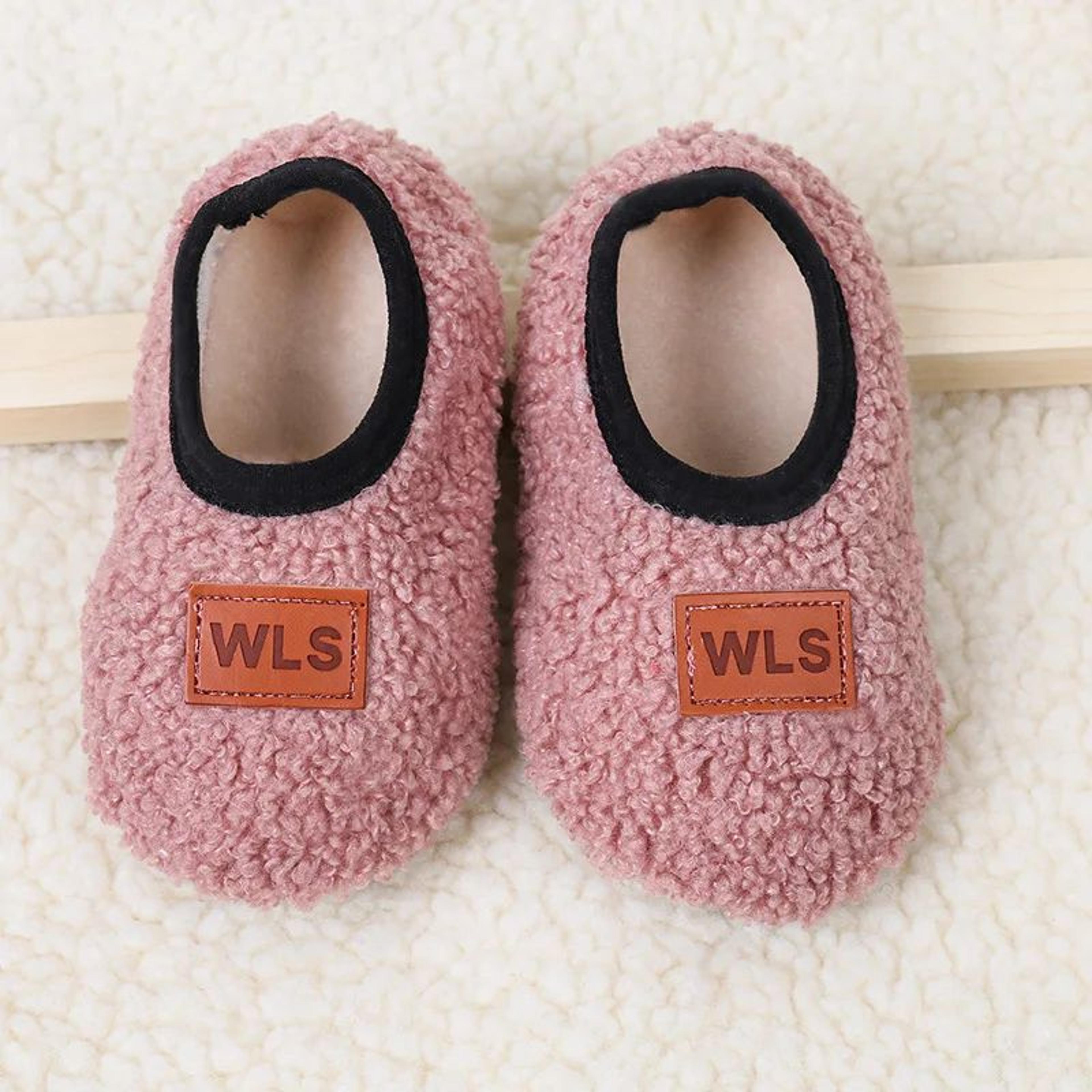 CozySteps Plush Baby Slippers  Soft Toddler Sock Shoes With NonSlip Sole For Indoor Walking 6