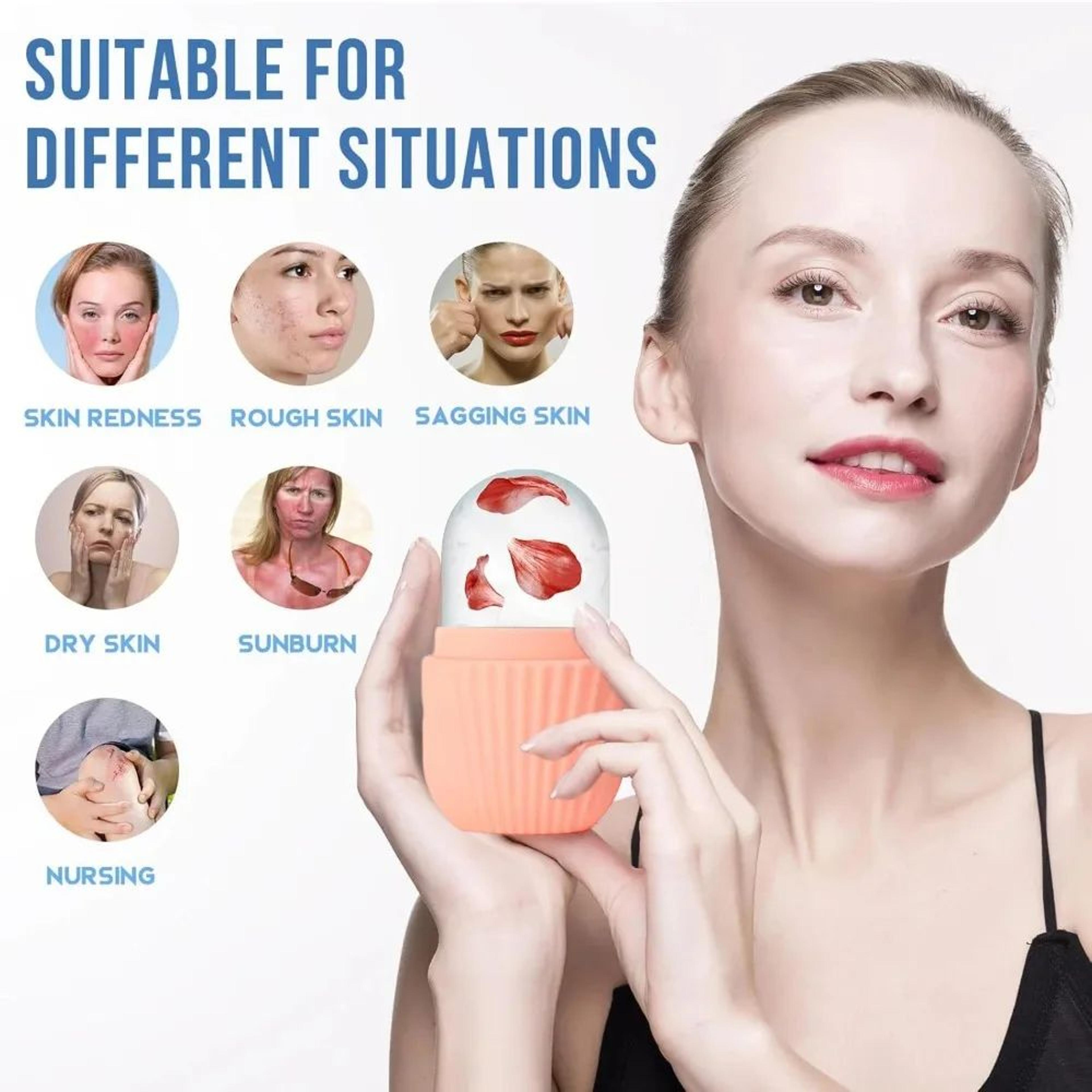Stainless Steel Ice Face Roller  Gua Sha Set For Depuffing And Facial Sculpting 1