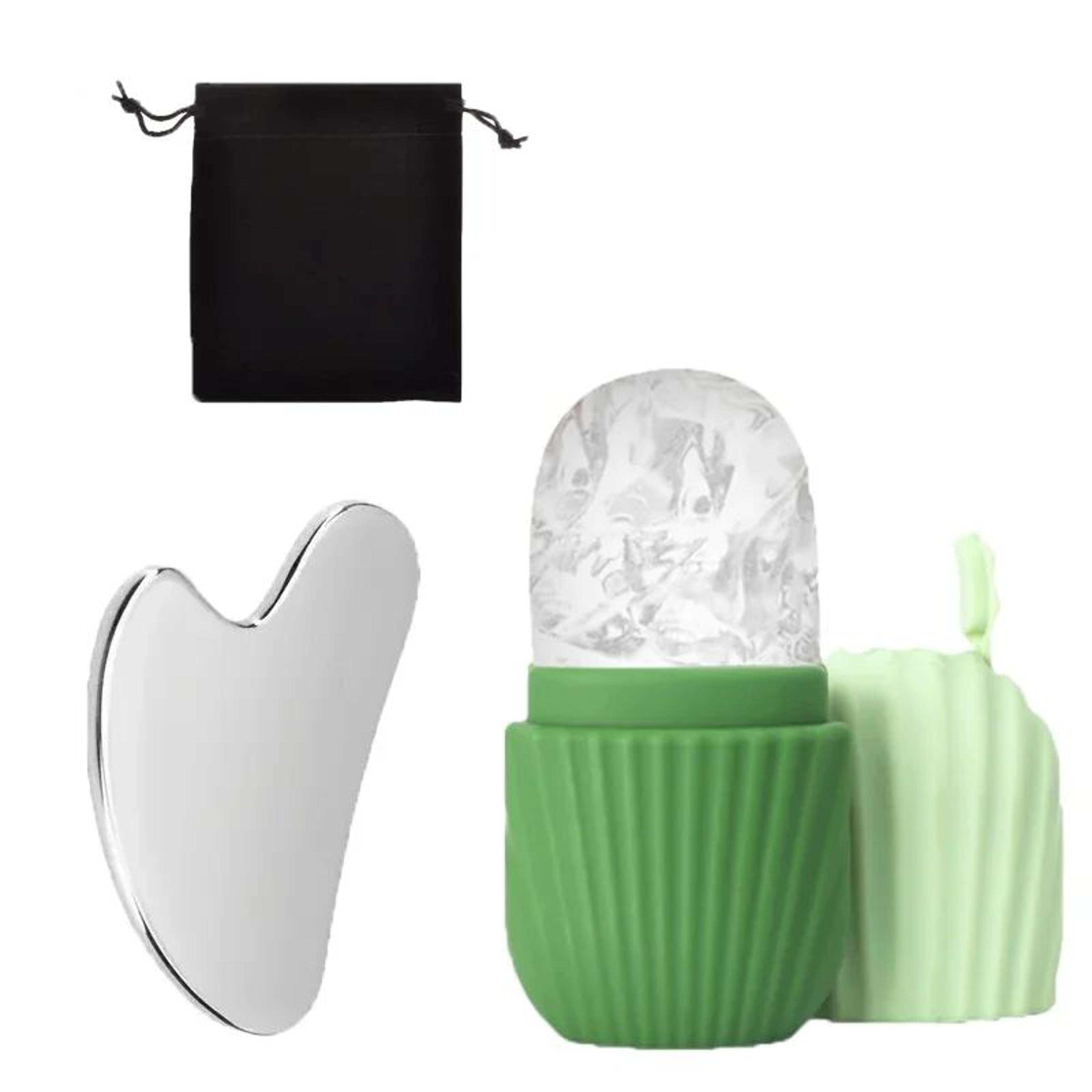Stainless Steel Ice Face Roller  Gua Sha Set For Depuffing And Facial Sculpting 8