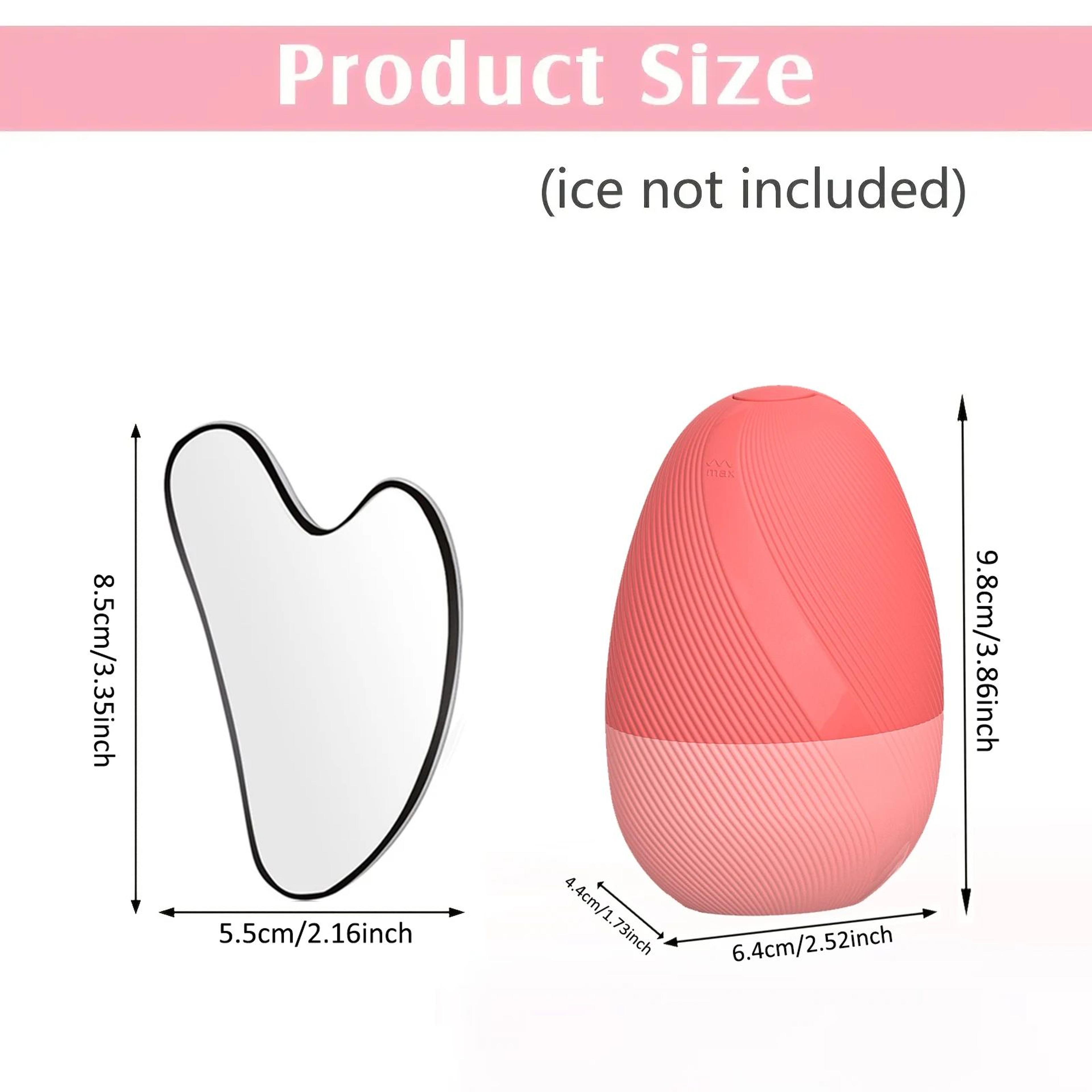 CryoGlow Ice Face Roller  Stainless Steel Gua Sha Facial Sculpting Set 1
