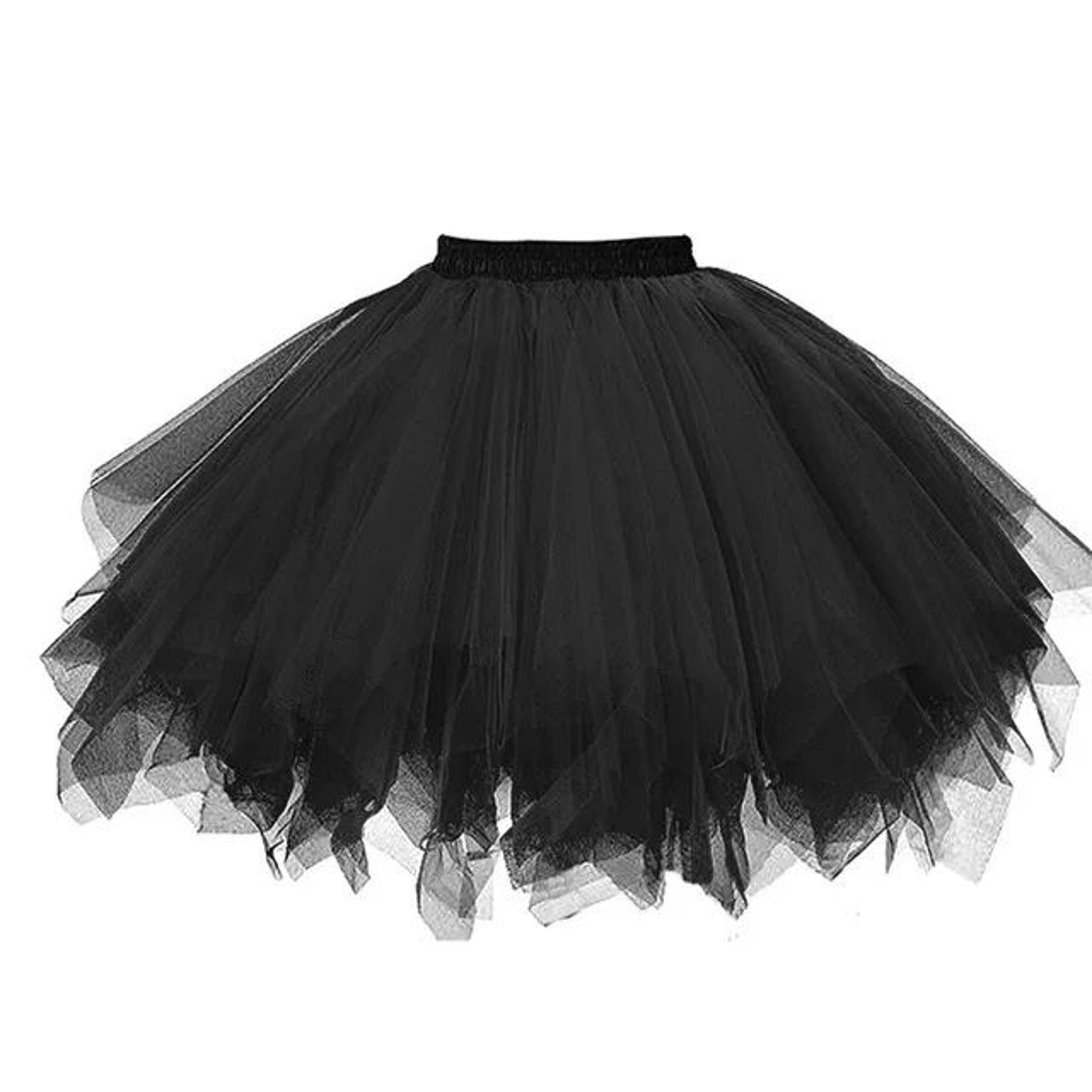 vintage 50s rockabilly petticoat tulle tutu skirt – high-waist fluffy ballet underskirt for party, dance & costumes