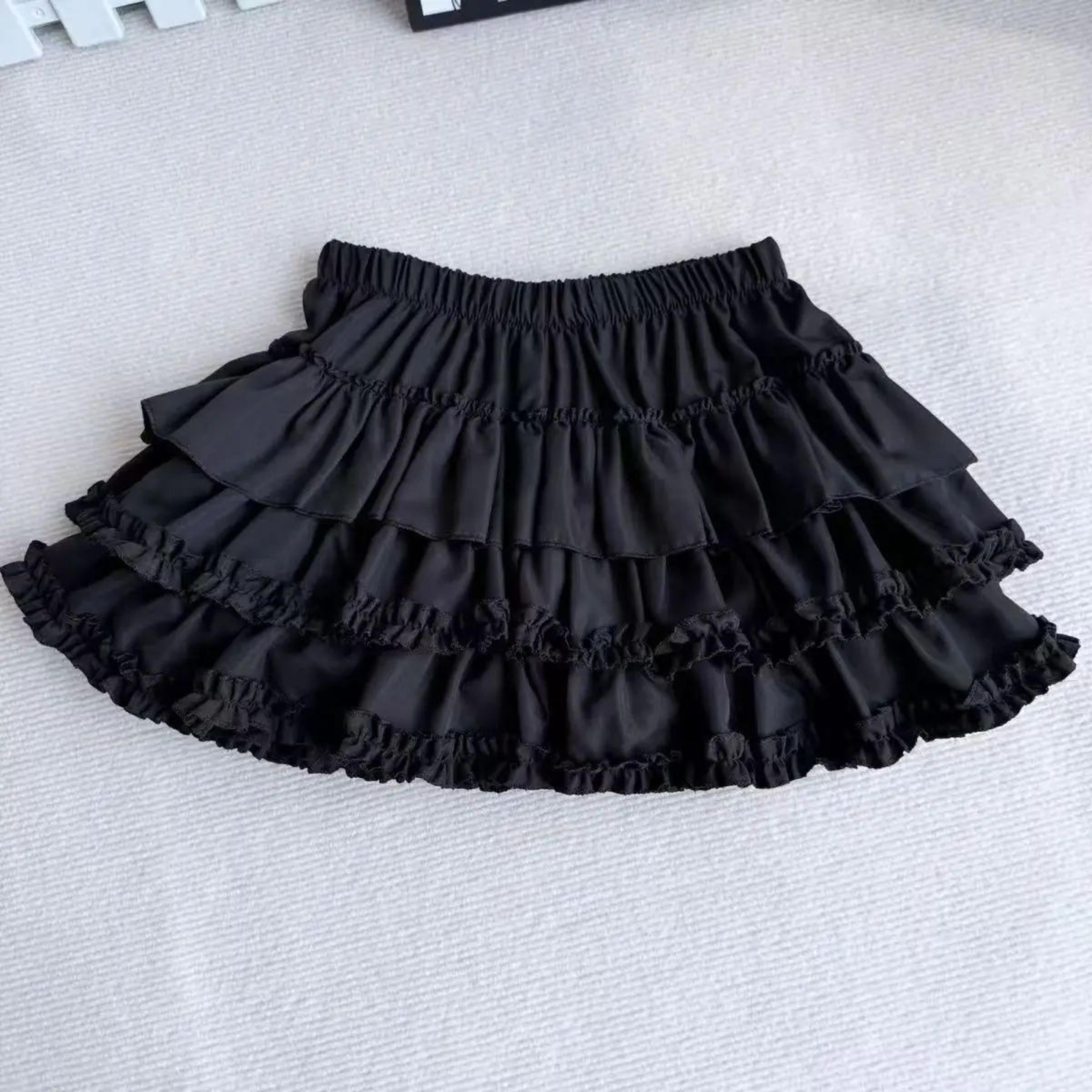 Purple Y2K Fluffy Cake Mini Skirt With White Lace Trim  Sweet Lolita ALine Pleated Skirt 1