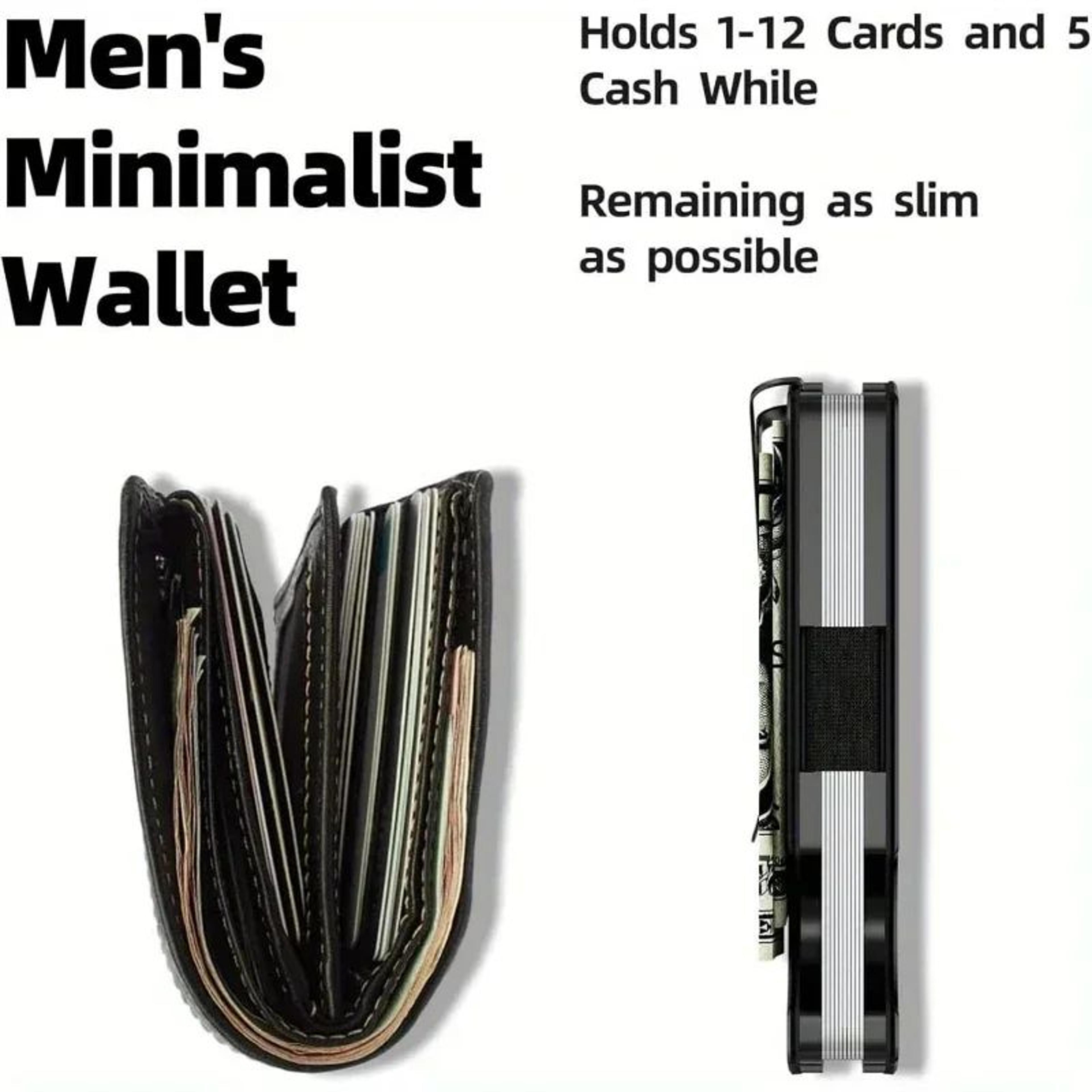 RFID Blocking Minimalist Metal Wallet With Money Clip Slim Front Pocket Card Holder 5
