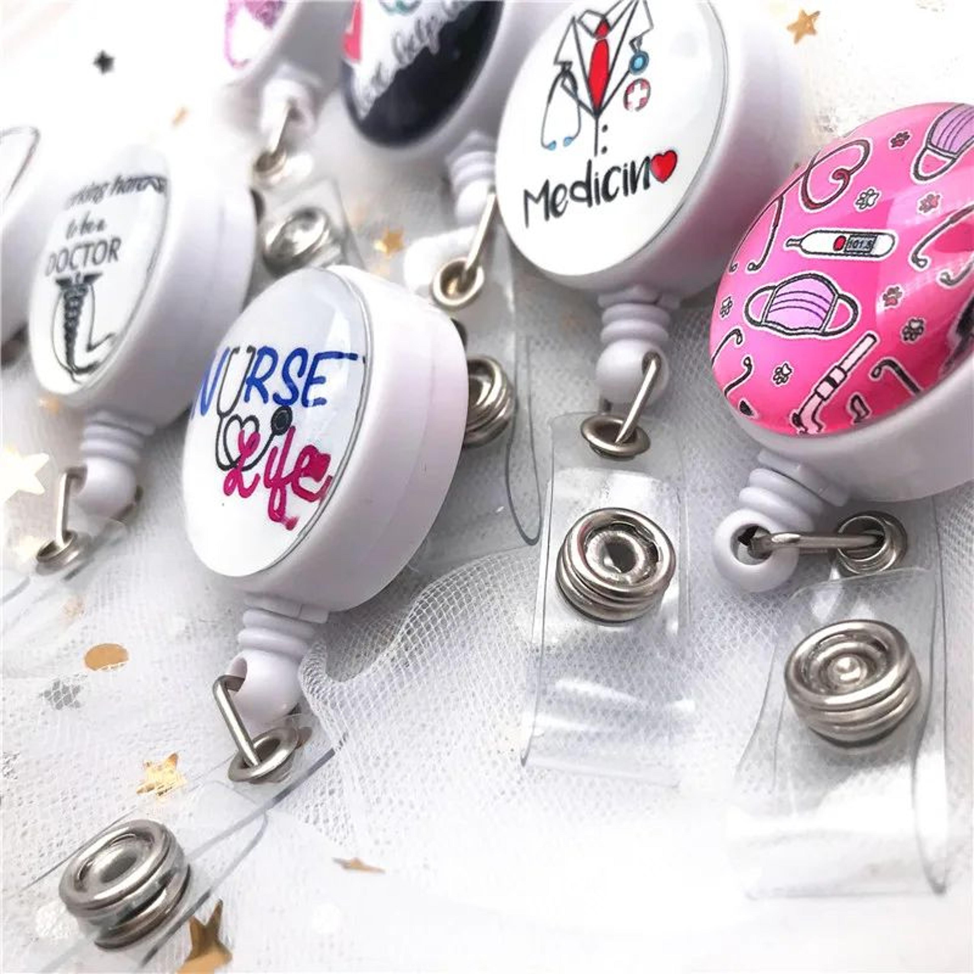 Cute Cartoon Nurse Badge Reel Retractable Badge Holder For Doctors Nurses  Students 5
