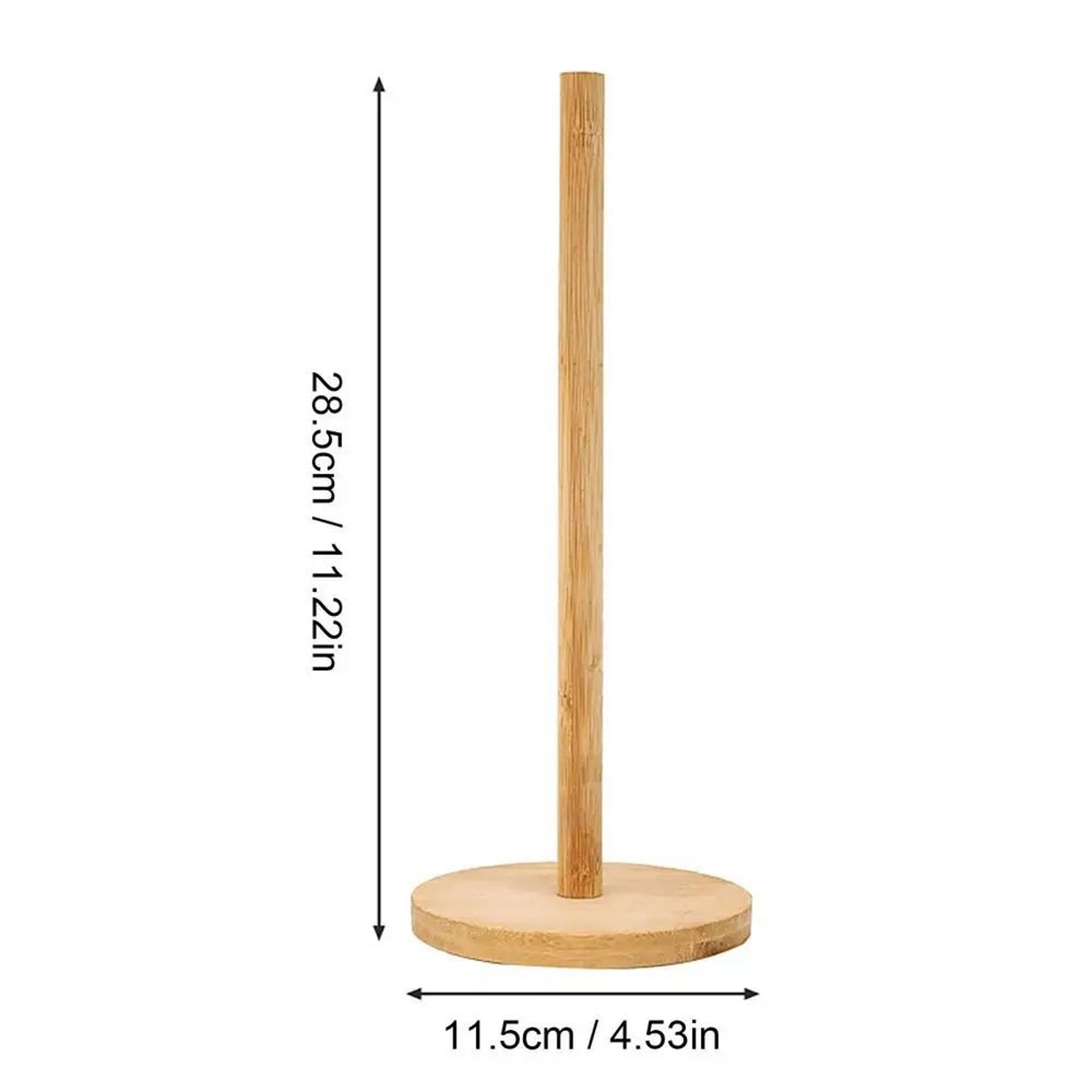 Rustic Wooden Paper Towel Holder Stand With AntiSkid Base  Natural Countertop Kitchen Organizer 6