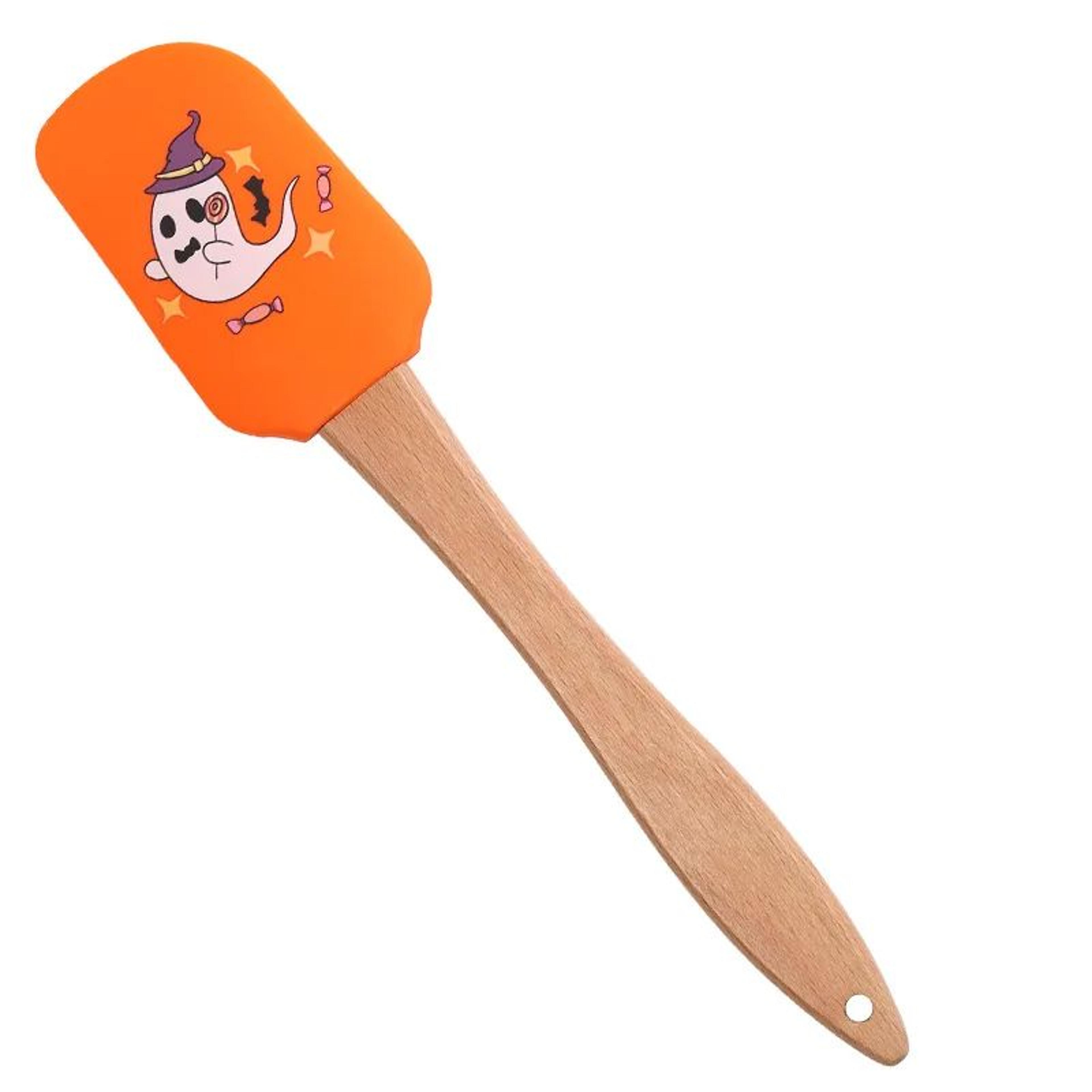 Halloween Silicone Baking Spatula Heat Resistant NonStick Scraper With Wooden Handle 10