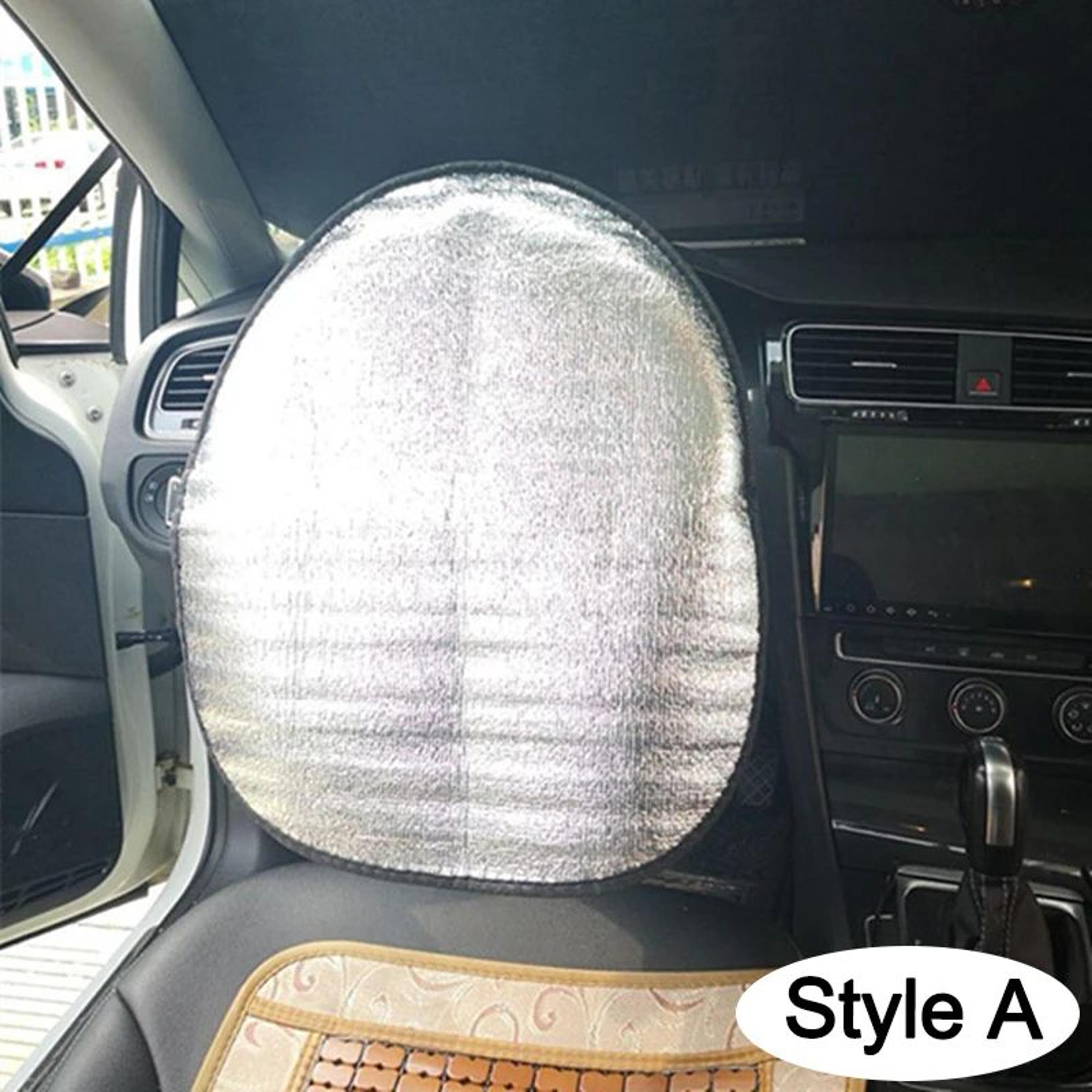 SilverShield Steering Wheel Sun Shade Cover For Cars Foldable UV Heat Protector 2