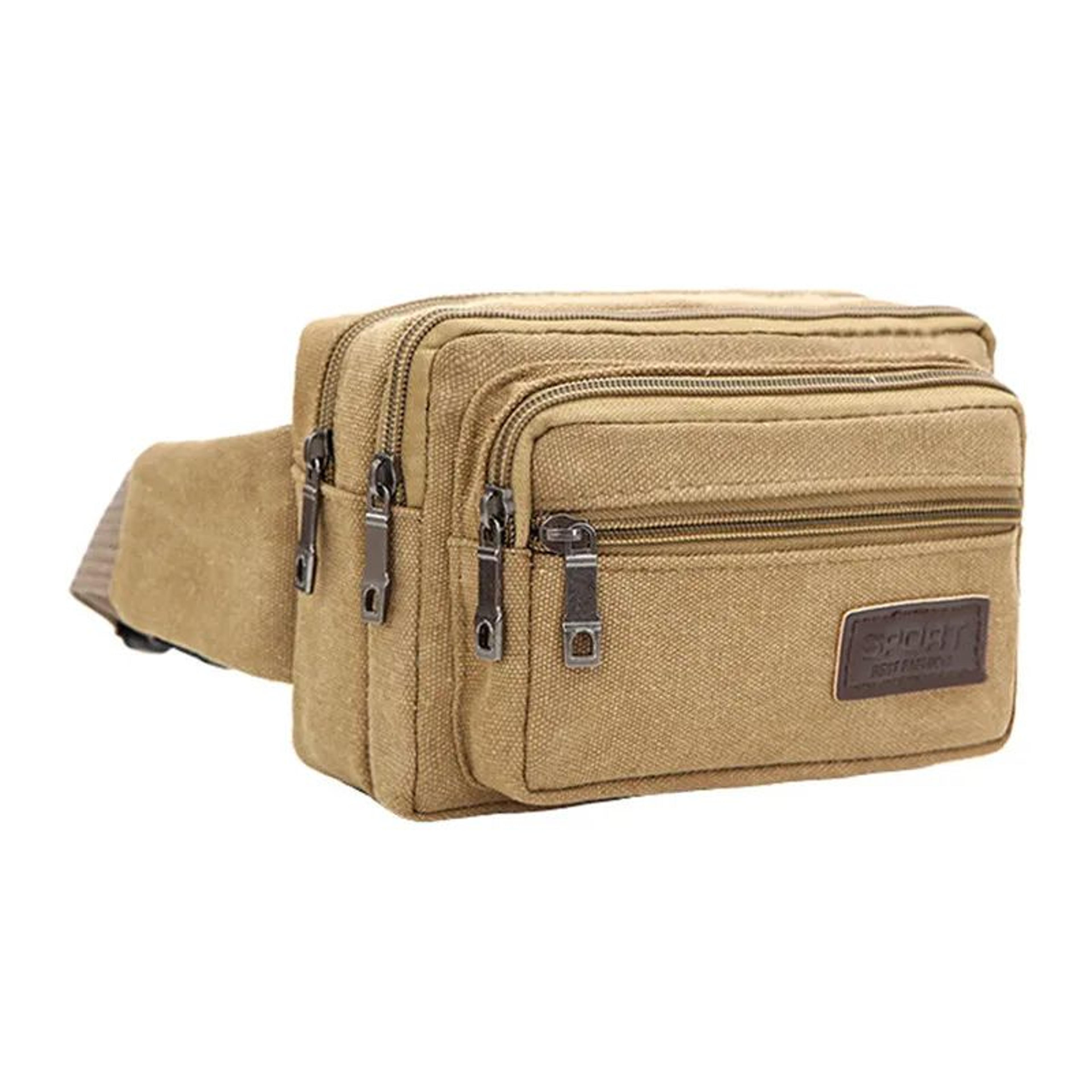 Rugged Canvas Waist Bag For Men  Durable Outdoor Sports Waist Pack With Large Capacity 6
