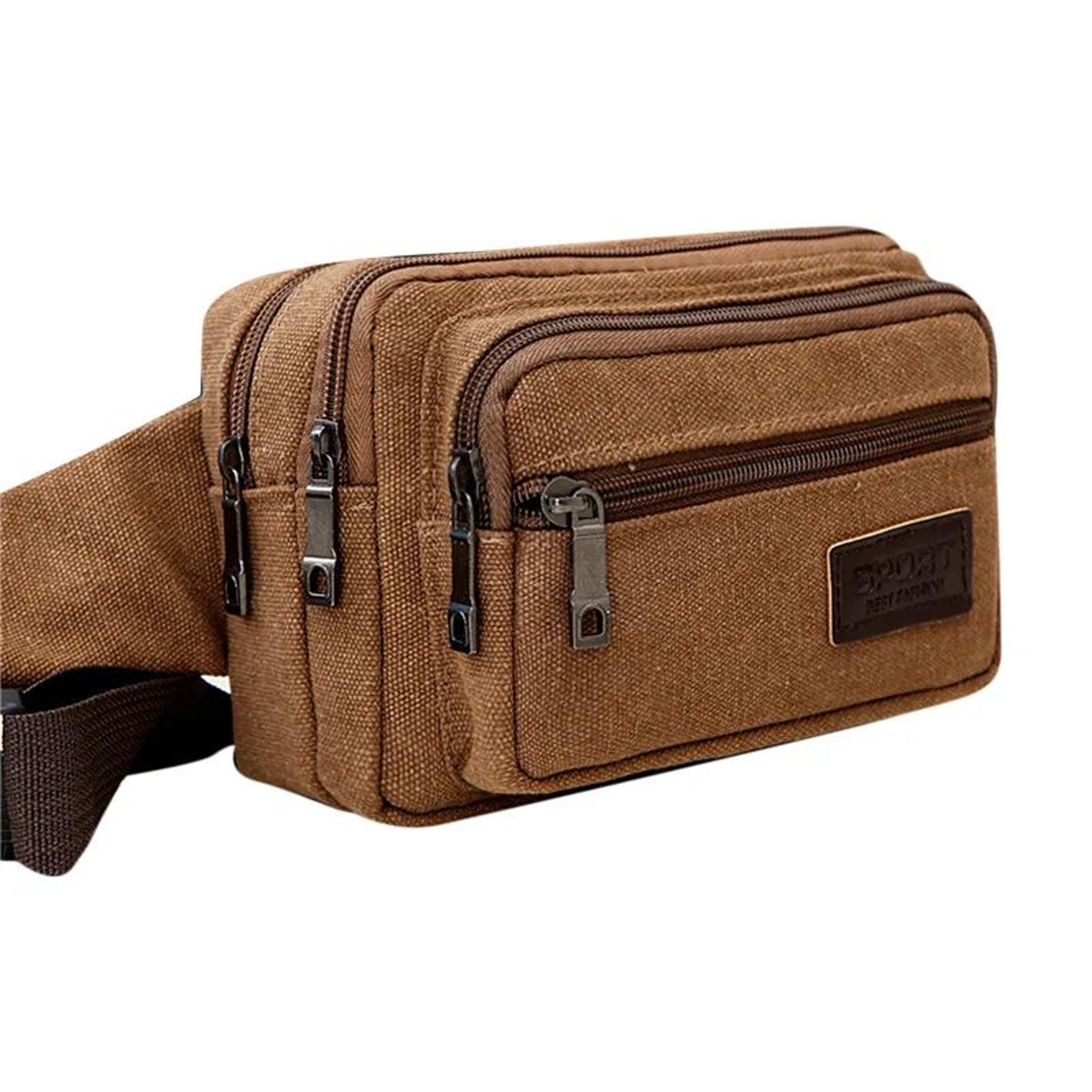 Rugged Canvas Waist Bag For Men  Durable Outdoor Sports Waist Pack With Large Capacity 9