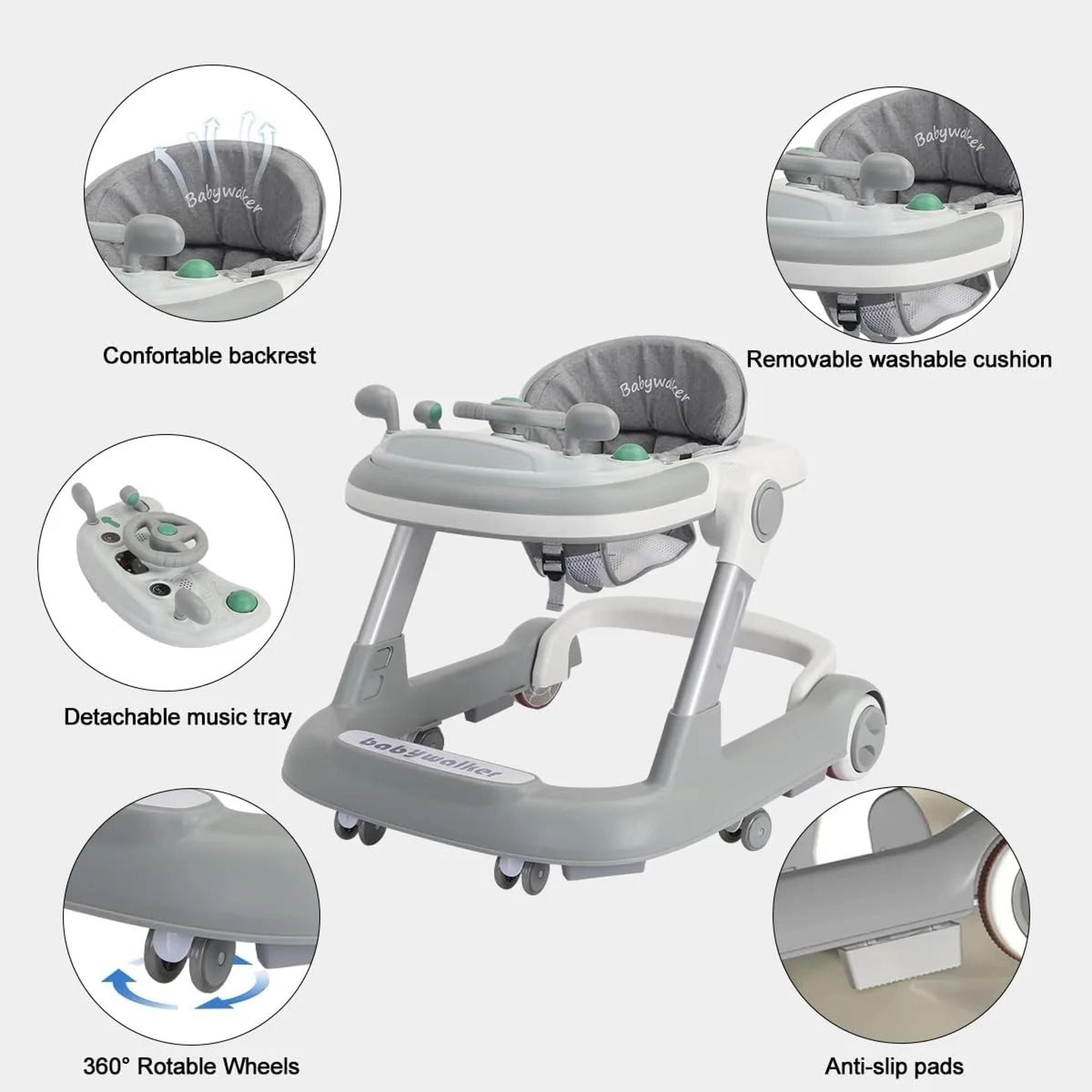 2in1 Foldable Baby Walker With Tray  Music Activity Center 5