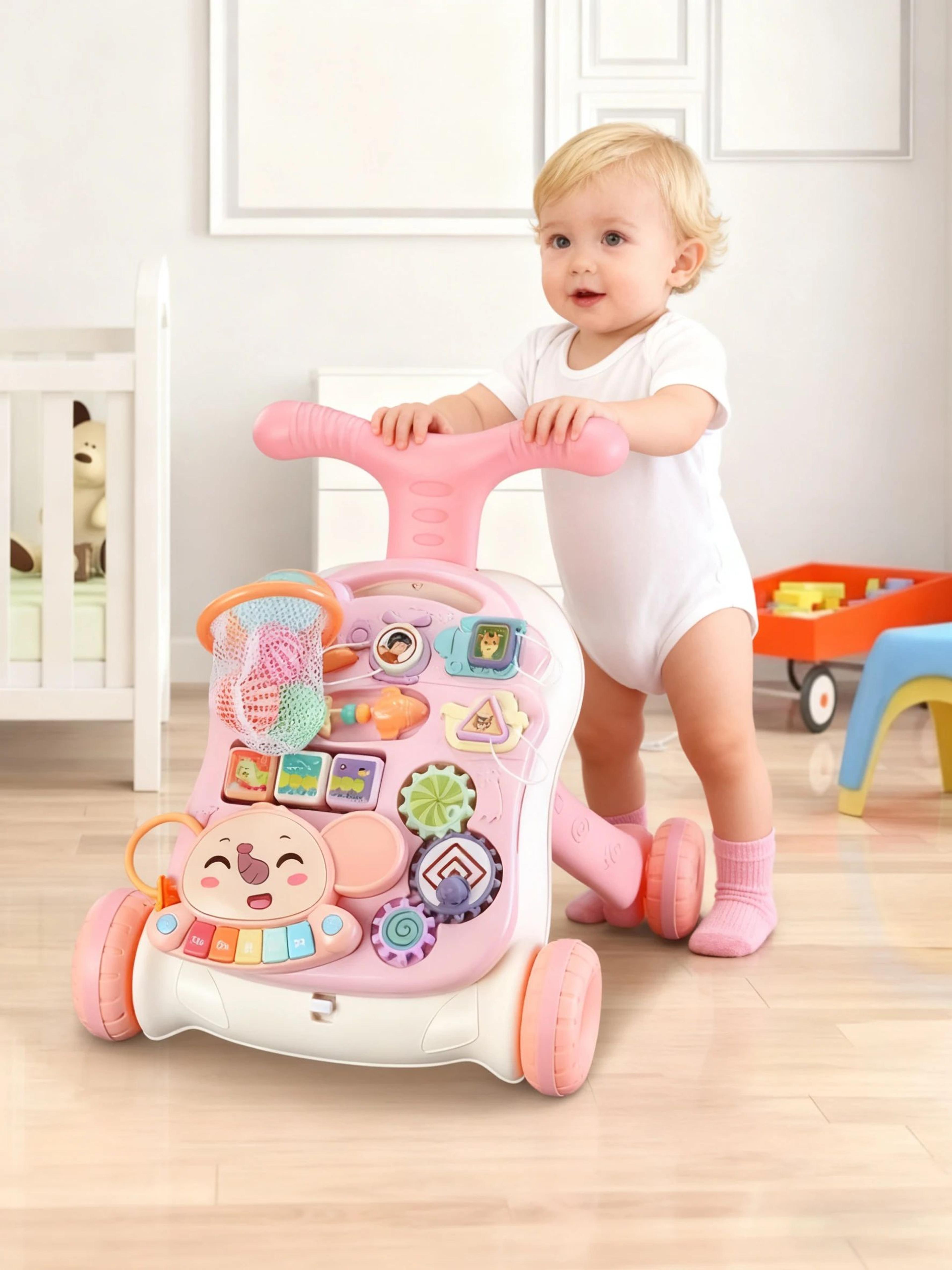 2in1 Baby Walker Sit To Stand Learning Walker With Music  Activity Tray 1