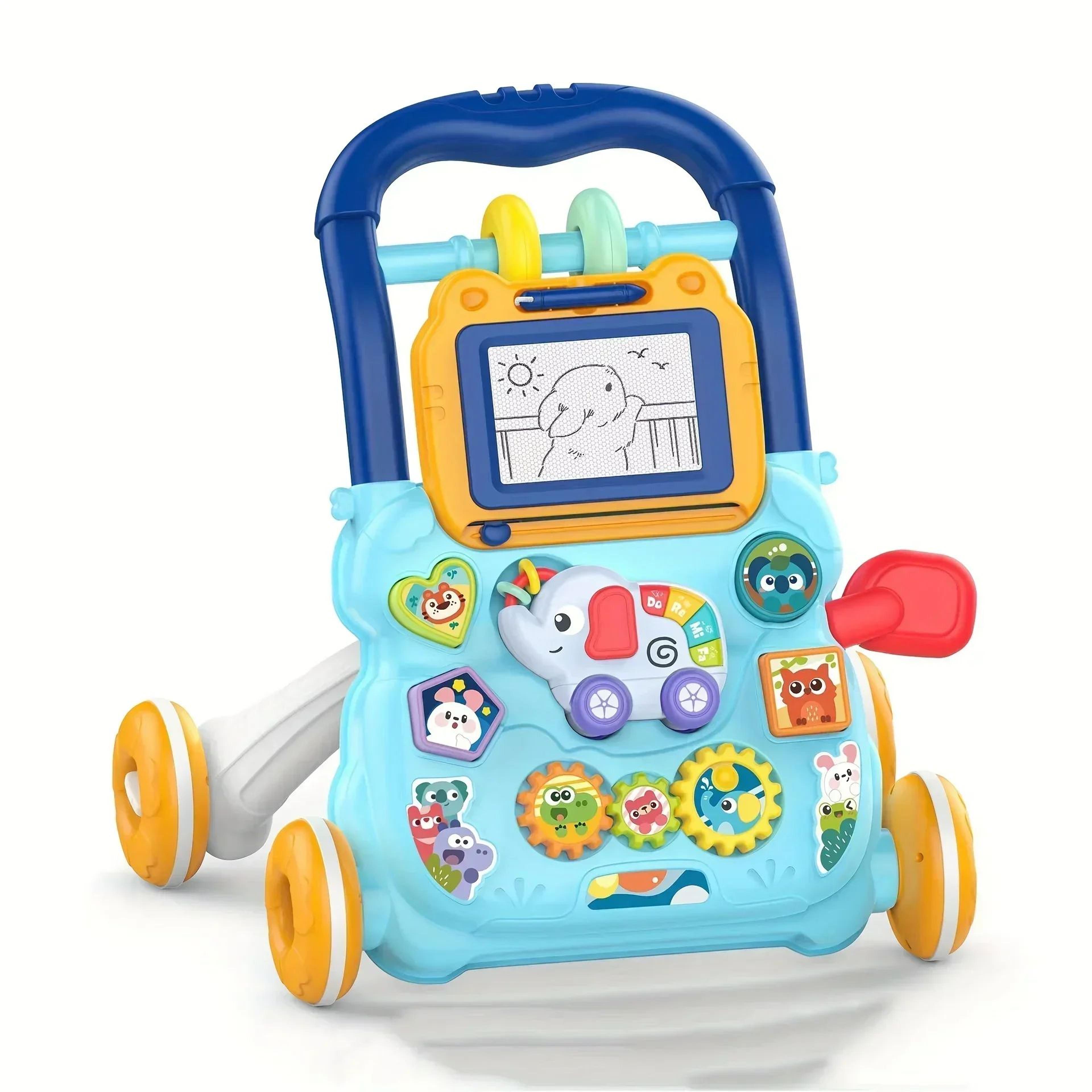 SmartStride Adjustable Baby Walker Push Toy With Music  Lights 6