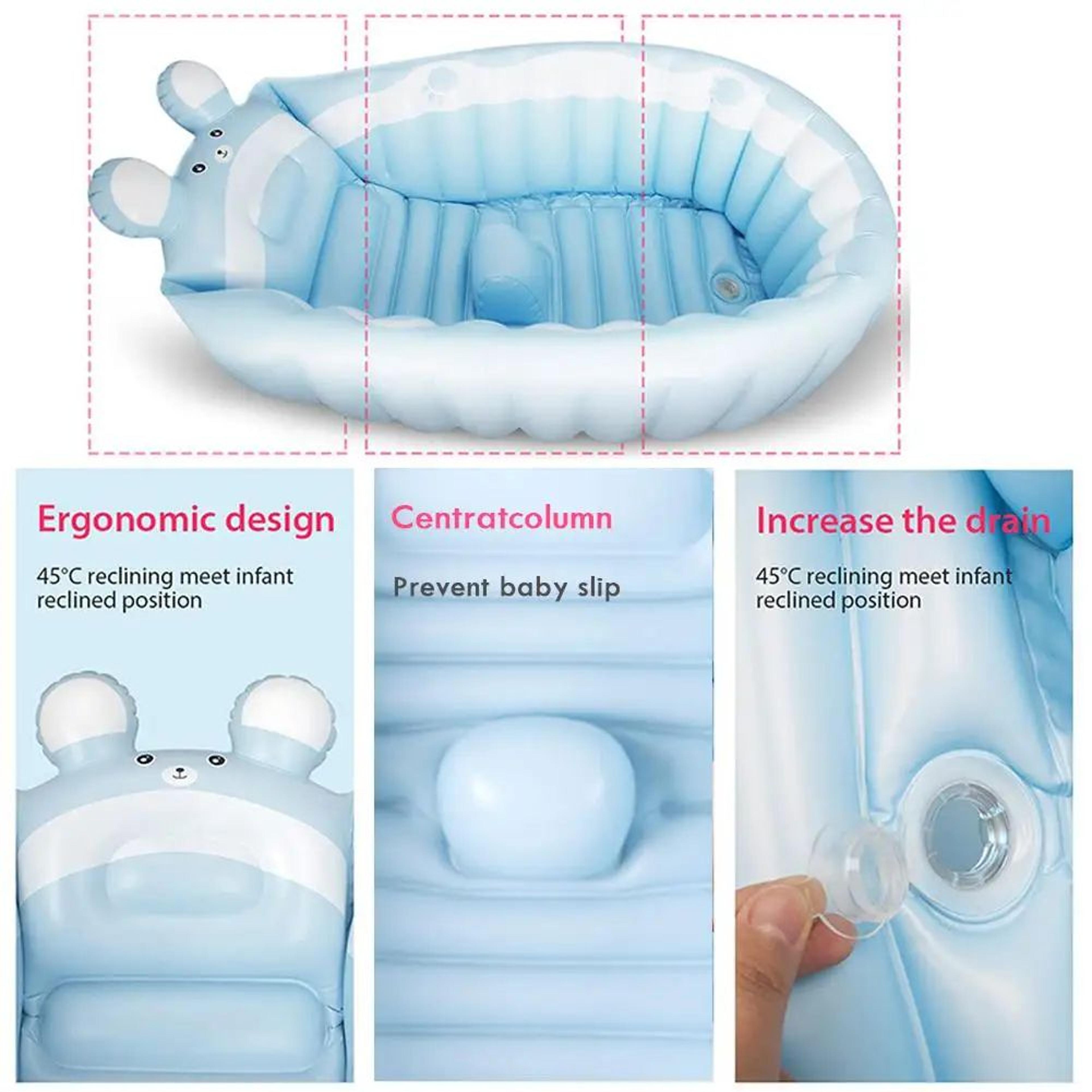 SoftSplash Inflatable Baby Bathtub  Portable Kids Bath Pool For Safe  Fun Bath Time 3