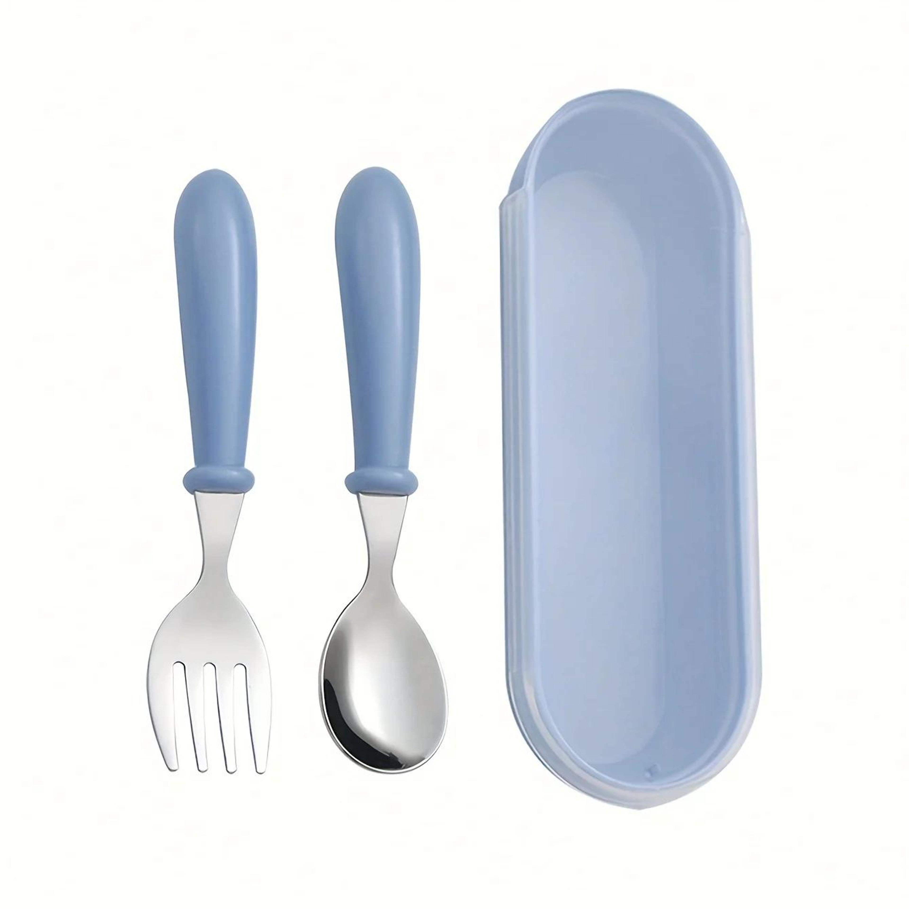 Kids Stainless Steel Utensils Set With Case  Portable Toddler Cutlery For Easy Feeding 7