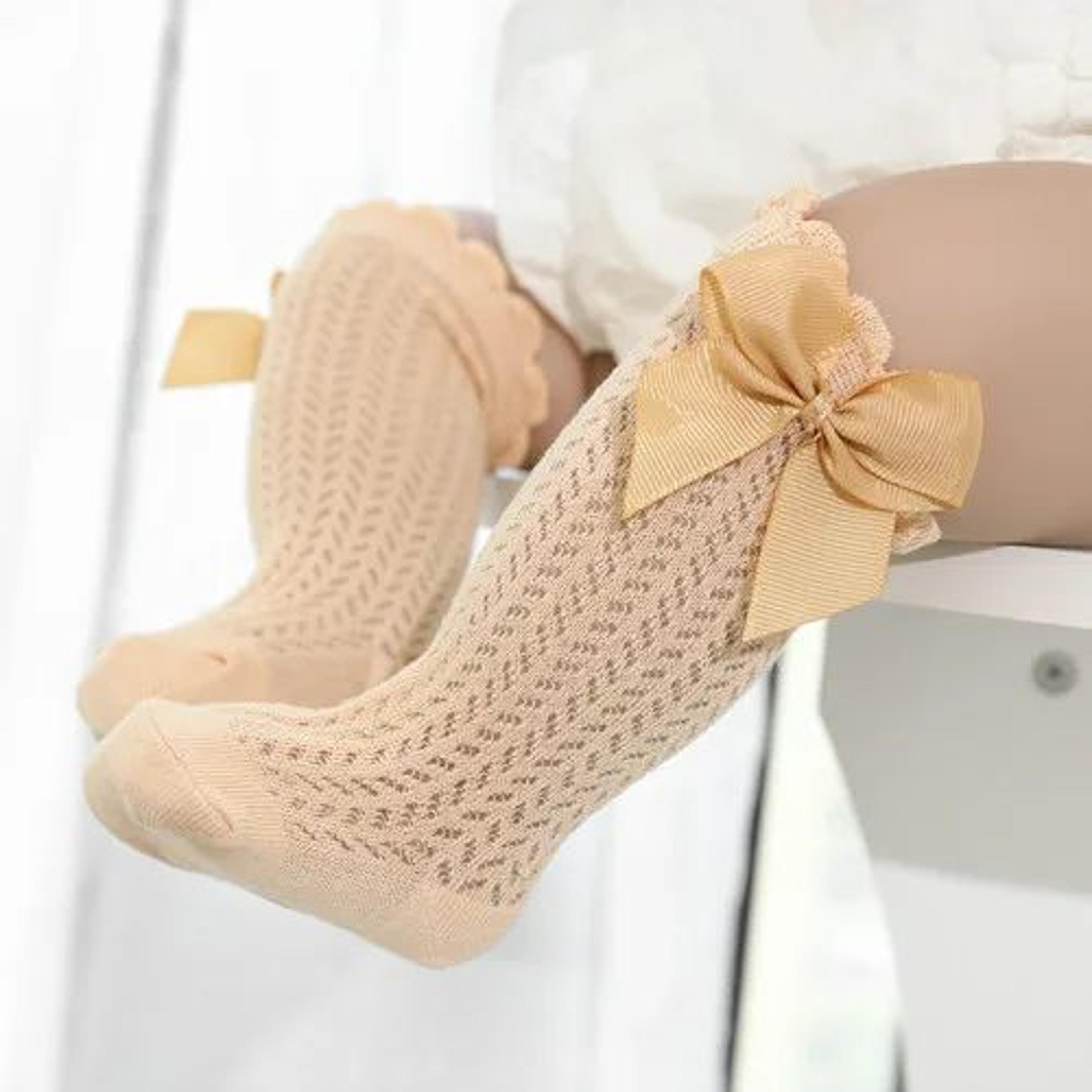 Soft Bow Mesh Baby Knee Socks For Infants  Toddlers 7
