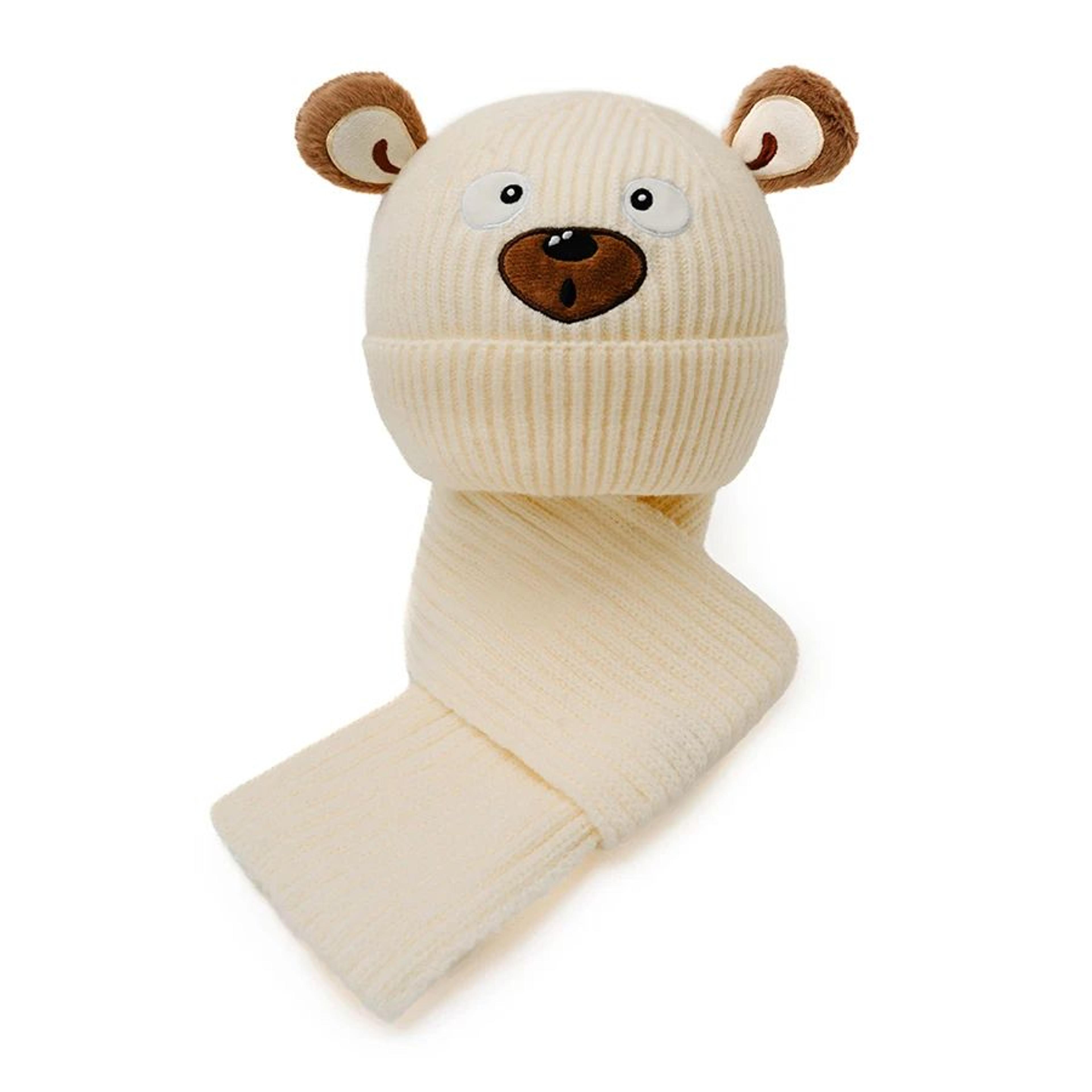 Cozy Bear Kids Winter Hat And Scarf Set  Soft Warm Toddler Beanie Scarf Set 2