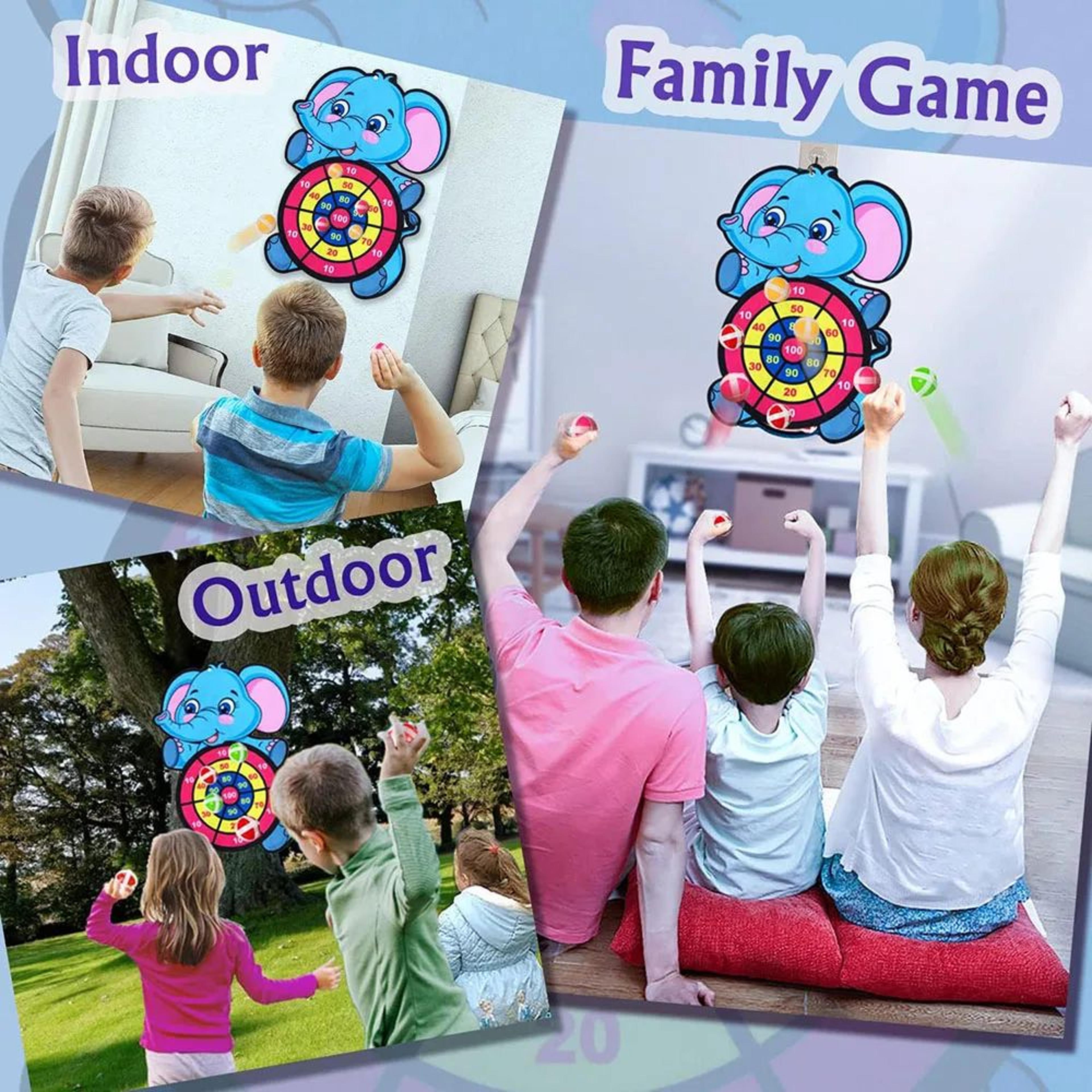 Cartoon Animal Kids Dart Board With Sticky Balls Indoor Outdoor Toss Game 2