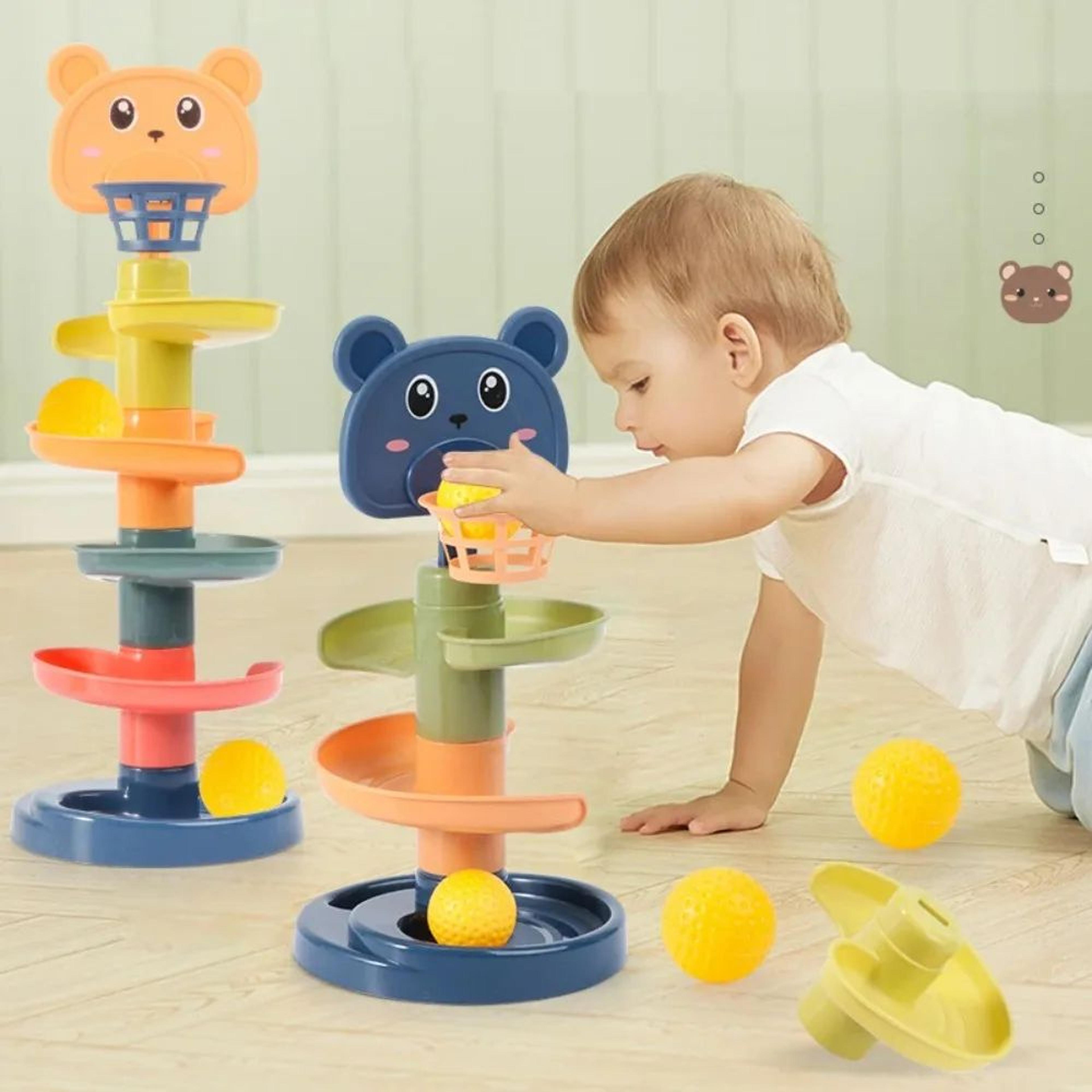 montessori rolling ball track toy for babies – sensory early learning toy (0–3 years)