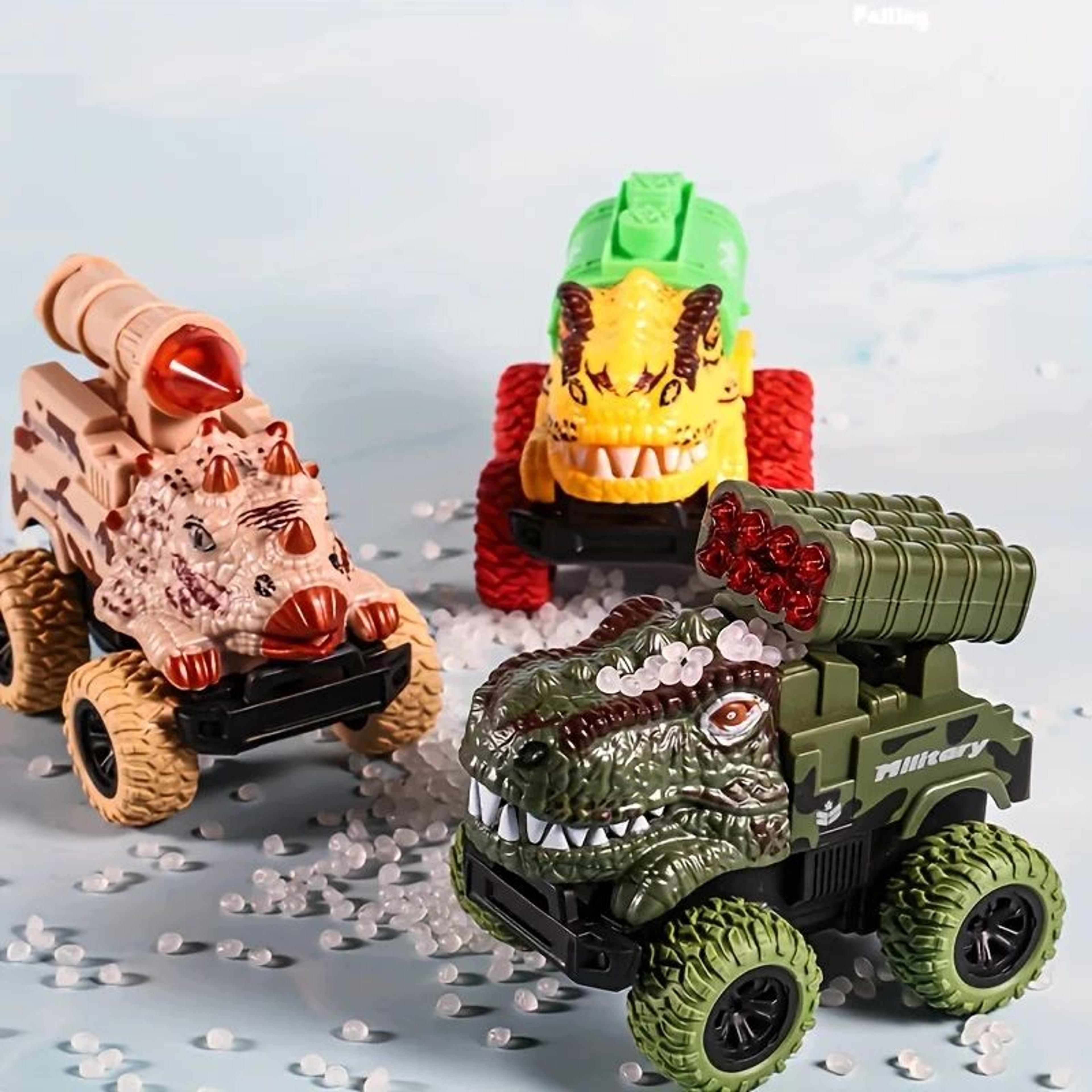 Pull Back Dinosaur Truck Toy With Dino Figures  Interactive Dino Transport Truck Toy For Kids 4