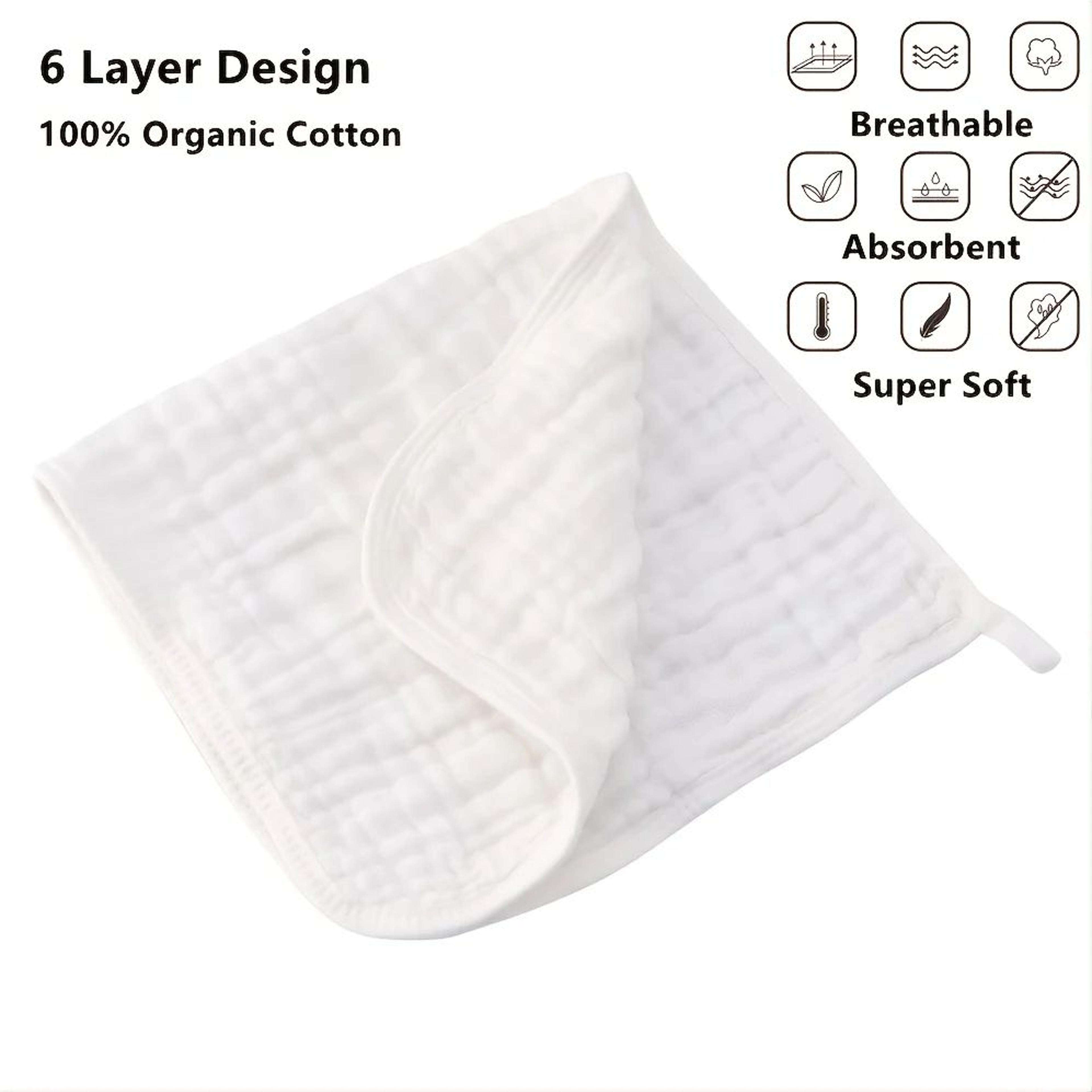 SoftShield Muslin Burp Cloths For Newborns  6Layer Cotton Baby Burp Cloths Extra Absorbent  Gentle 6