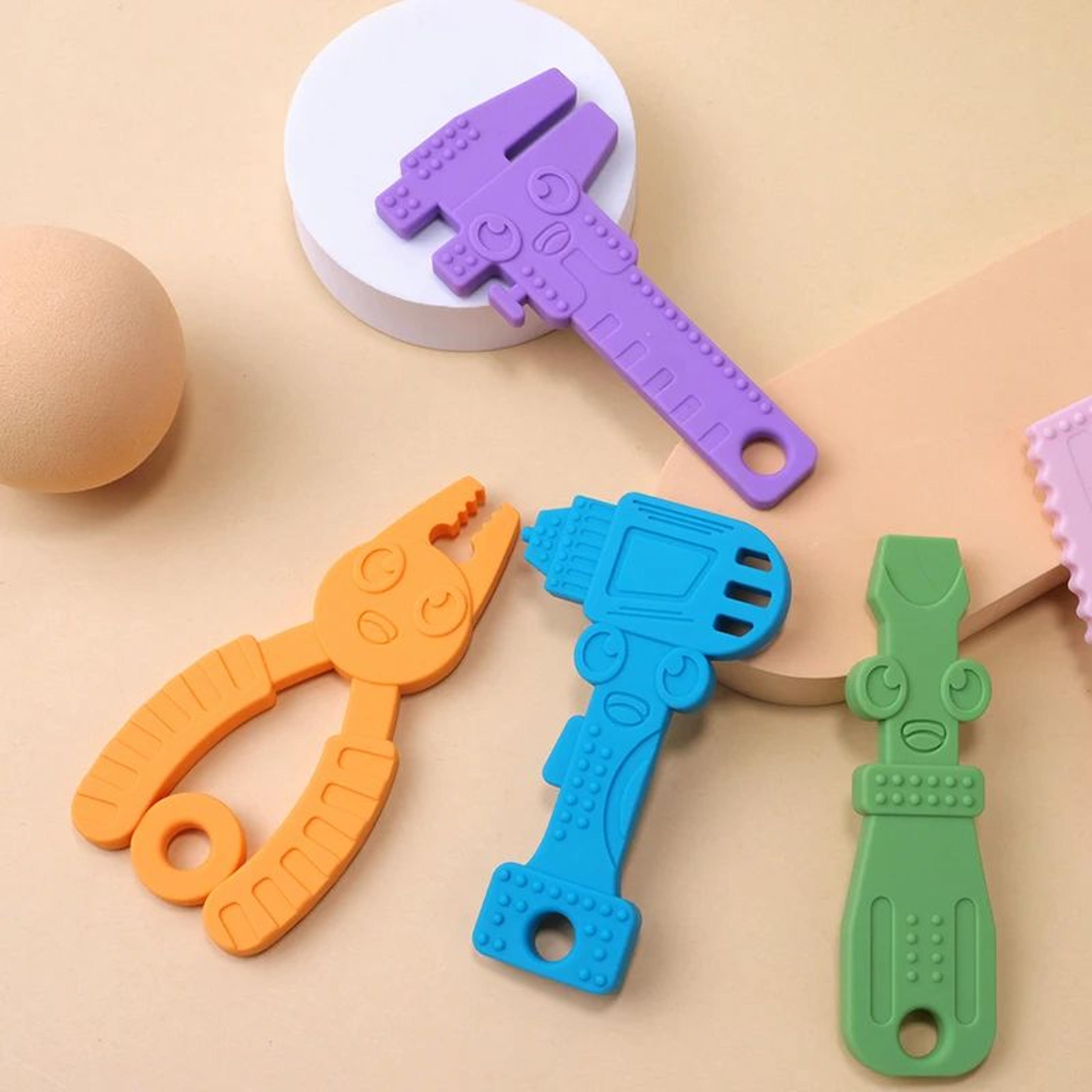 Baby Silicone Teether Wrench Set  Food Grade Safe Chewing Toy For Infants 5