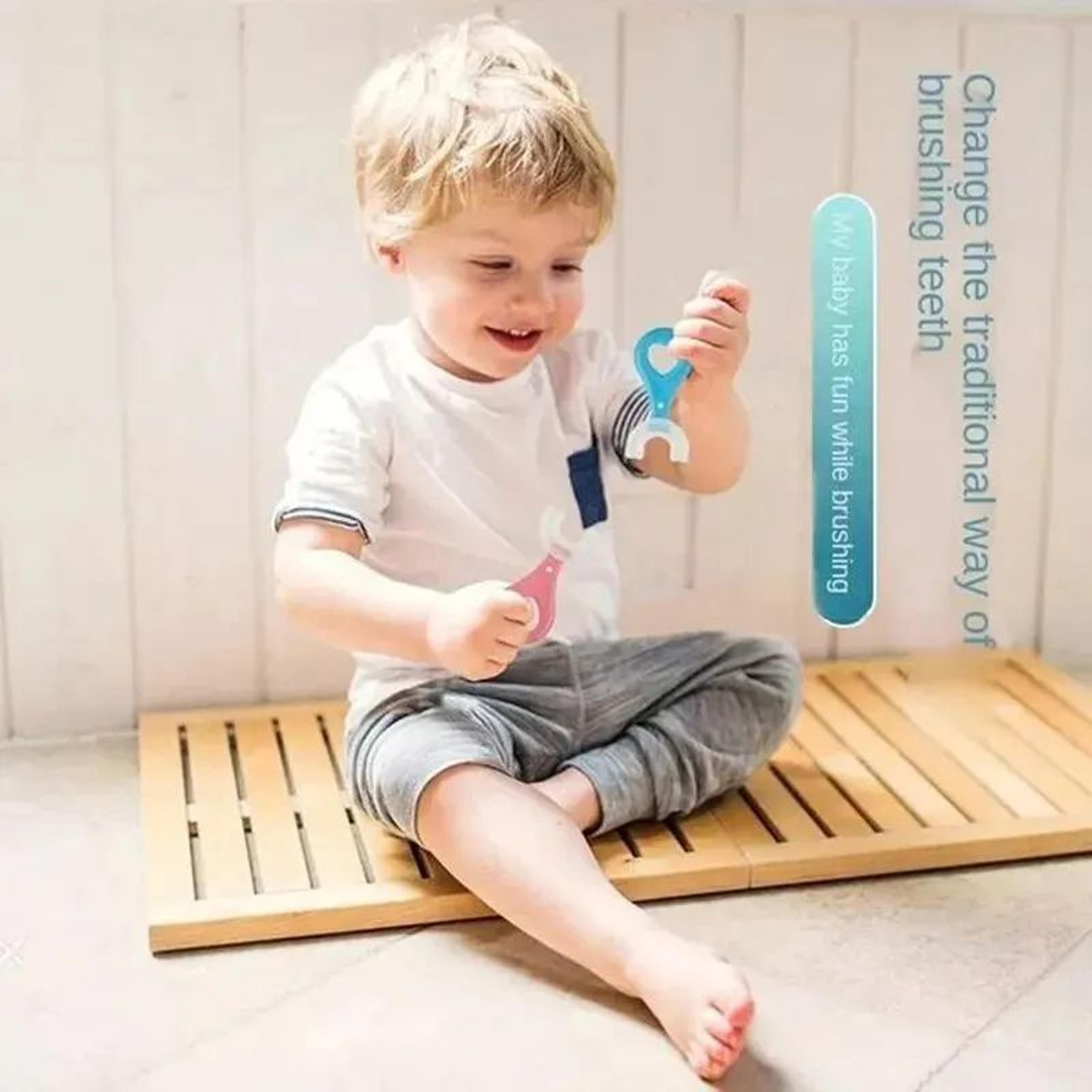 UShaped Kids Toothbrush 2Pack  360 Silicone Baby Training Toothbrush For Gentle Easy Cleaning 3
