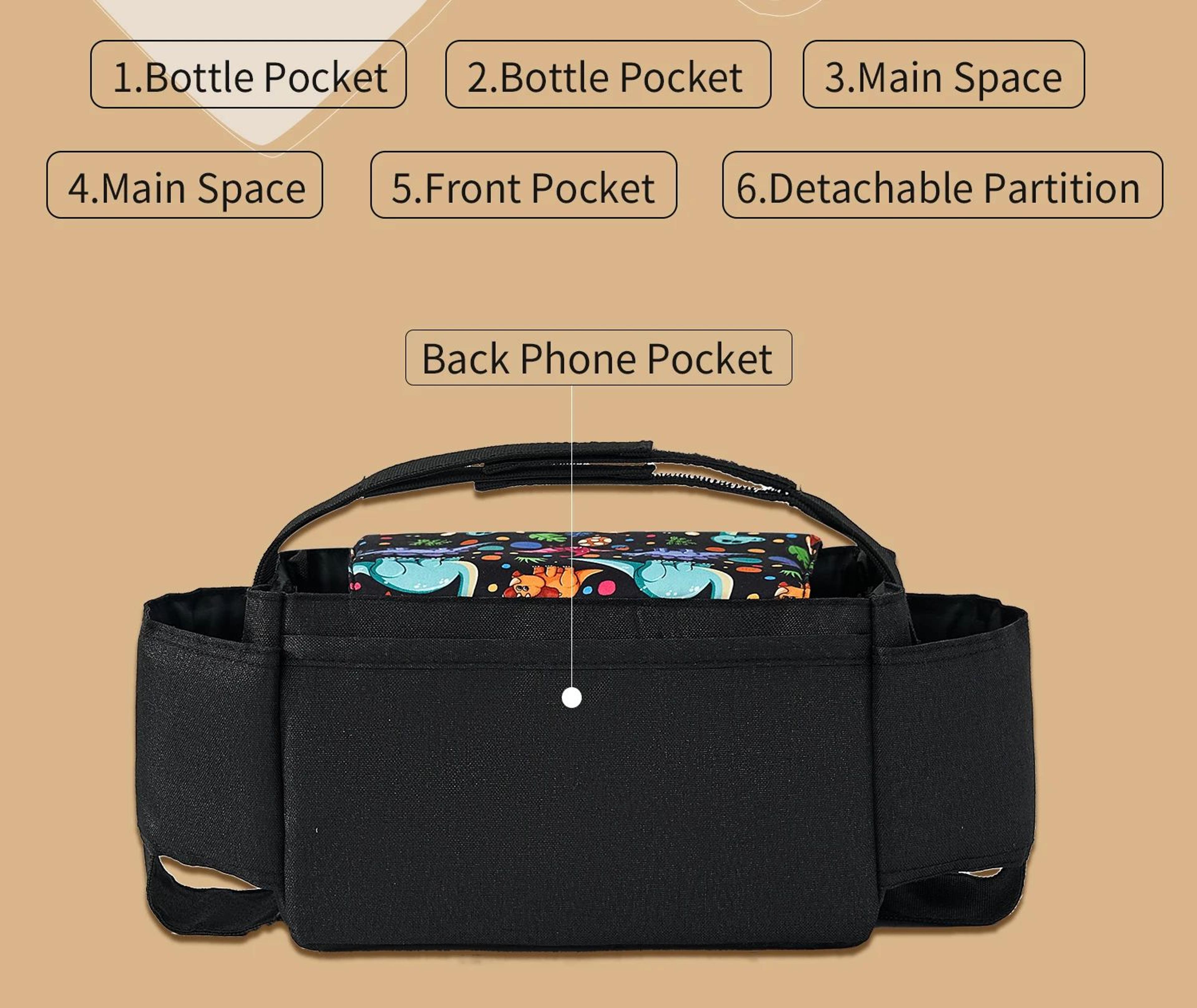 Insulated Baby Bottle Bag Diaper Organizer With Stroller Storage 5
