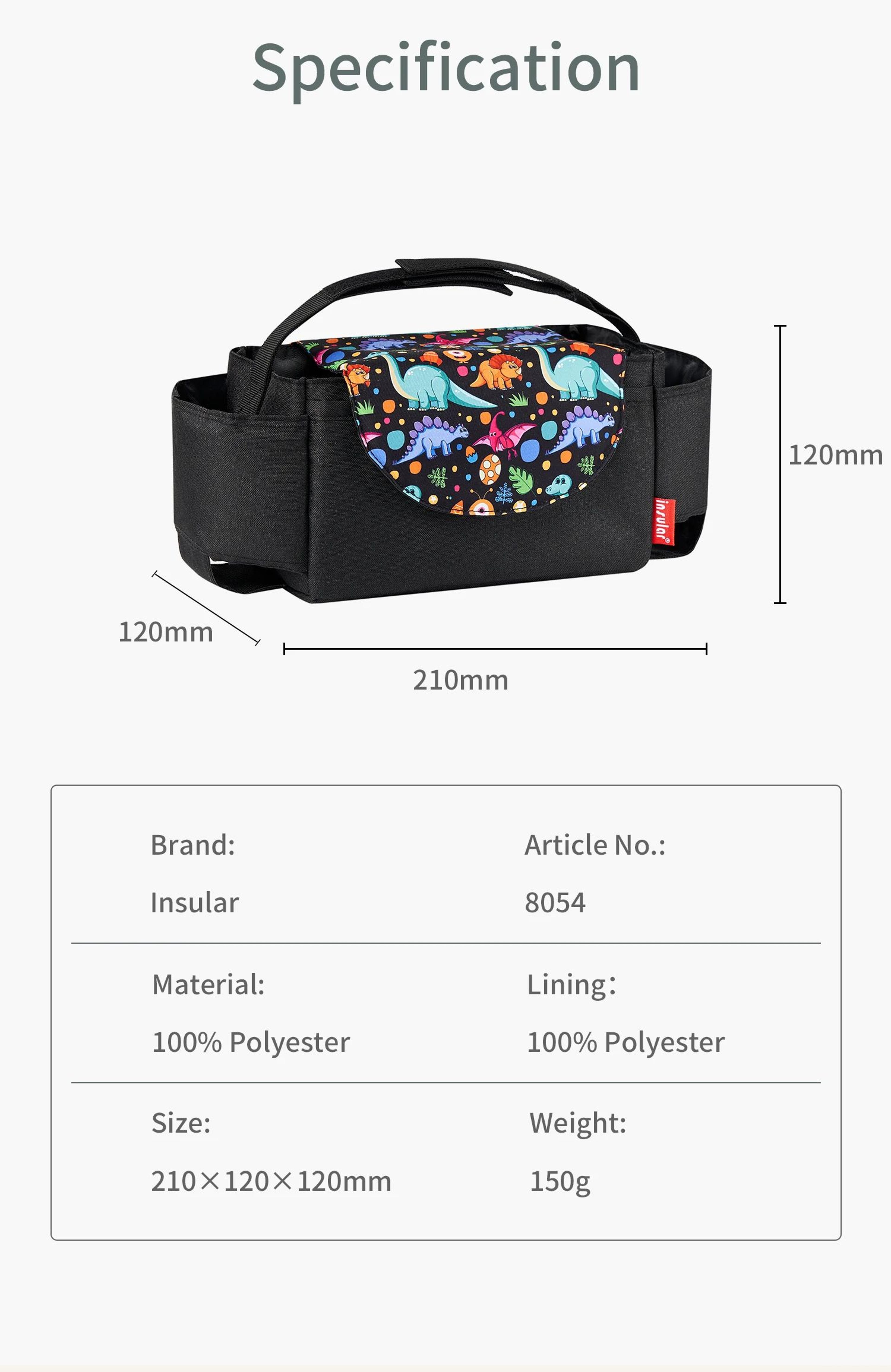 Insulated Baby Bottle Bag Diaper Organizer With Stroller Storage 1