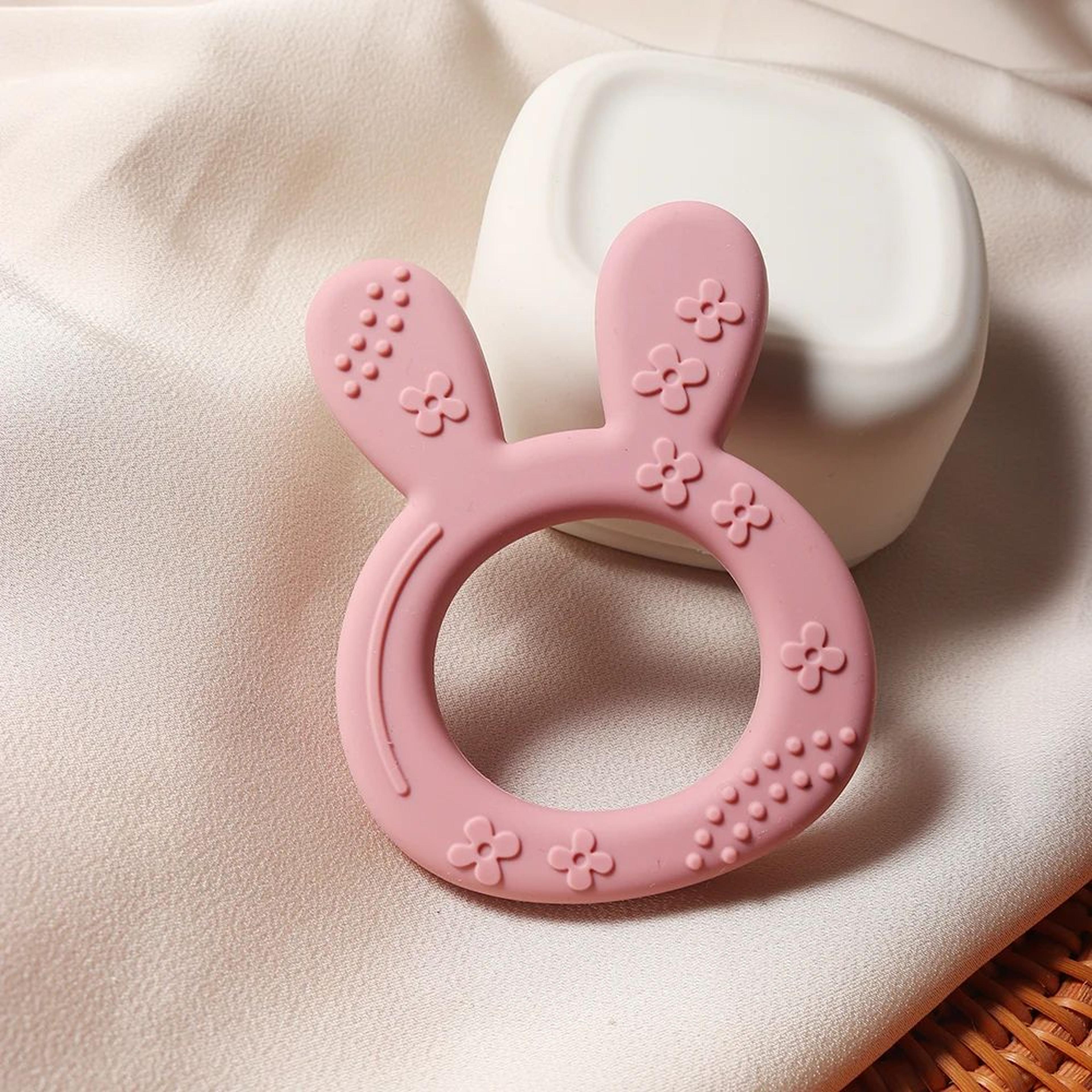 Carrot Bunny Silicone Baby Teether  BPAFree Sensory Teething Toy For Infants 3