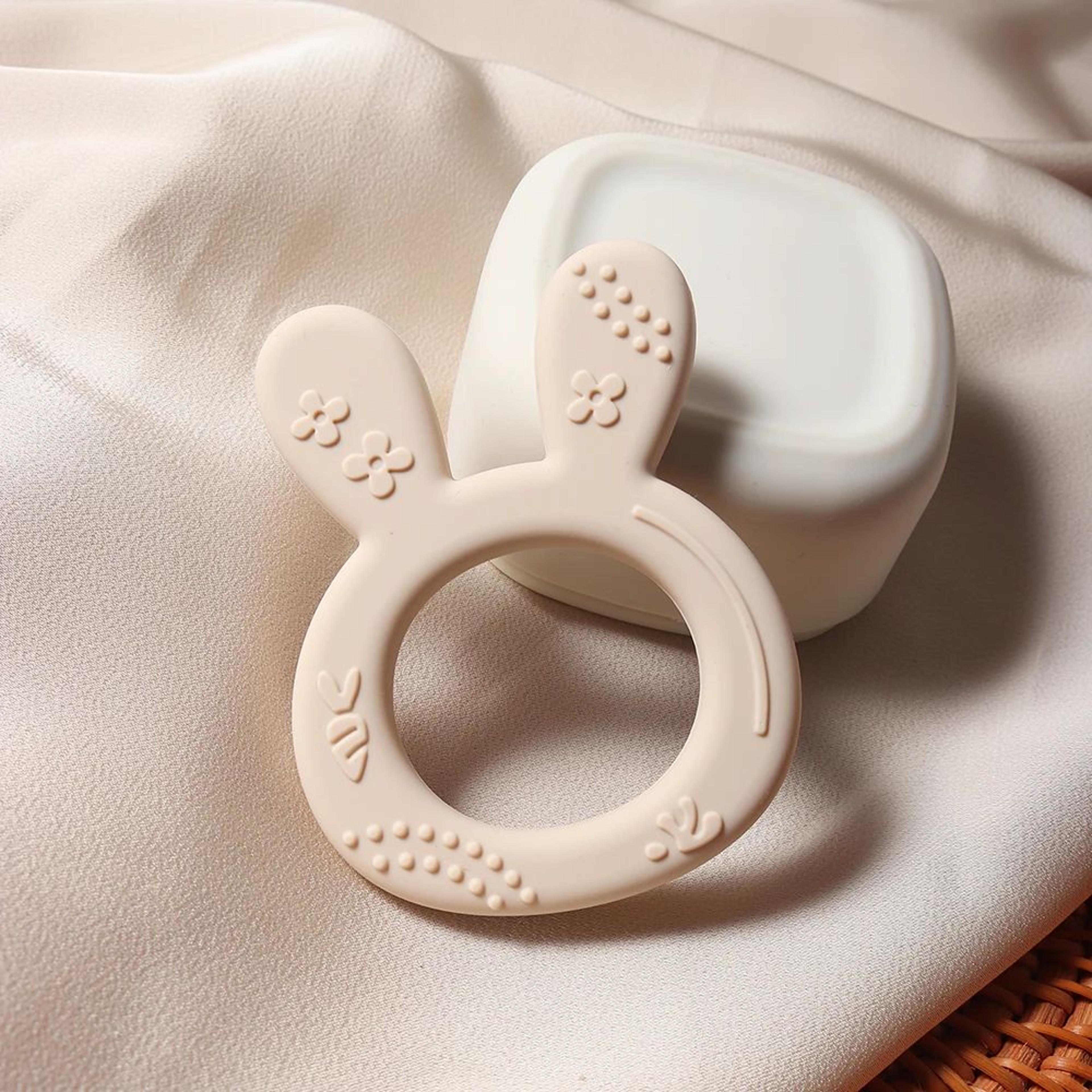 Carrot Bunny Silicone Baby Teether  BPAFree Sensory Teething Toy For Infants 4