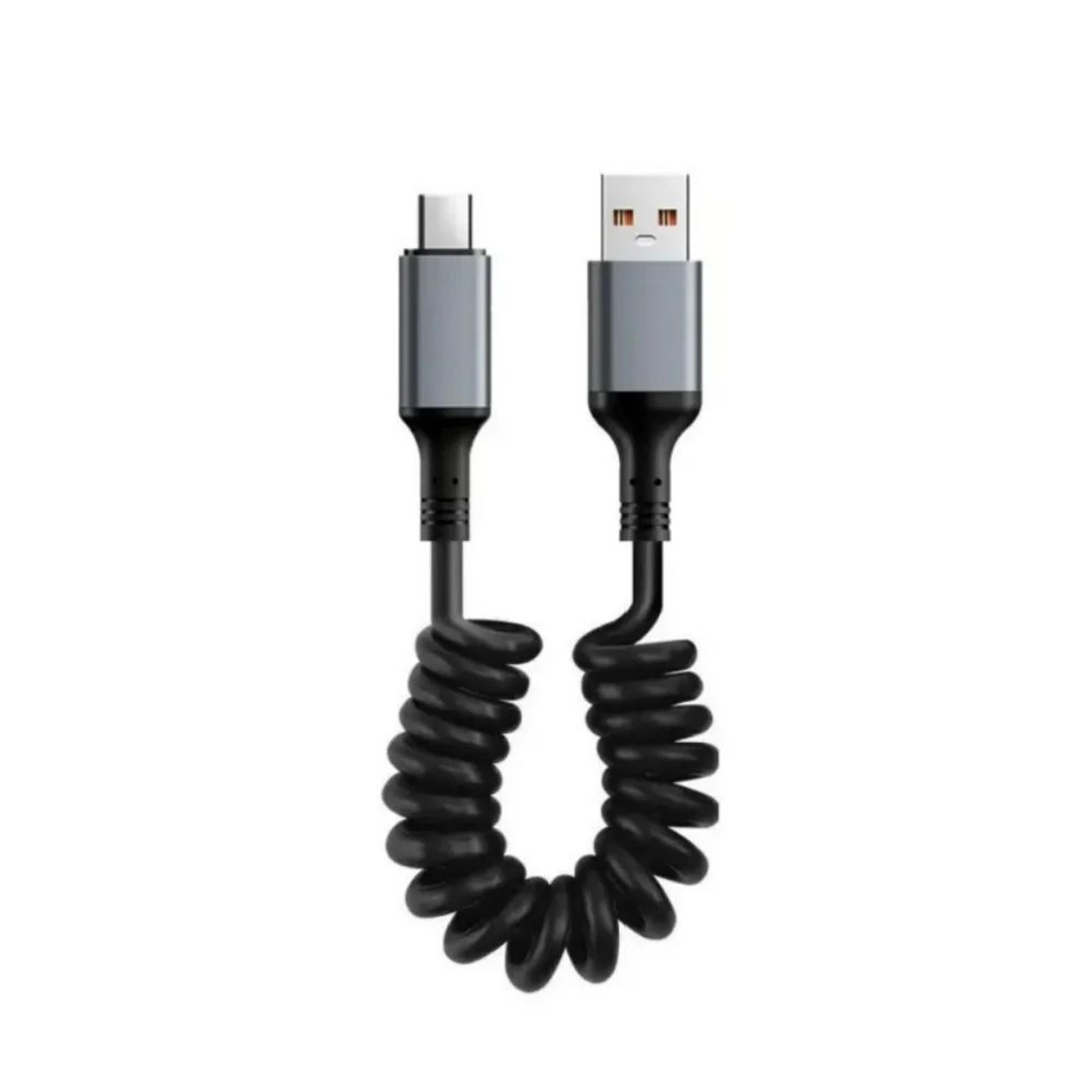 66W Fast Charging Retractable USBC Cable  PD TypeC Spring Charger Cord 7