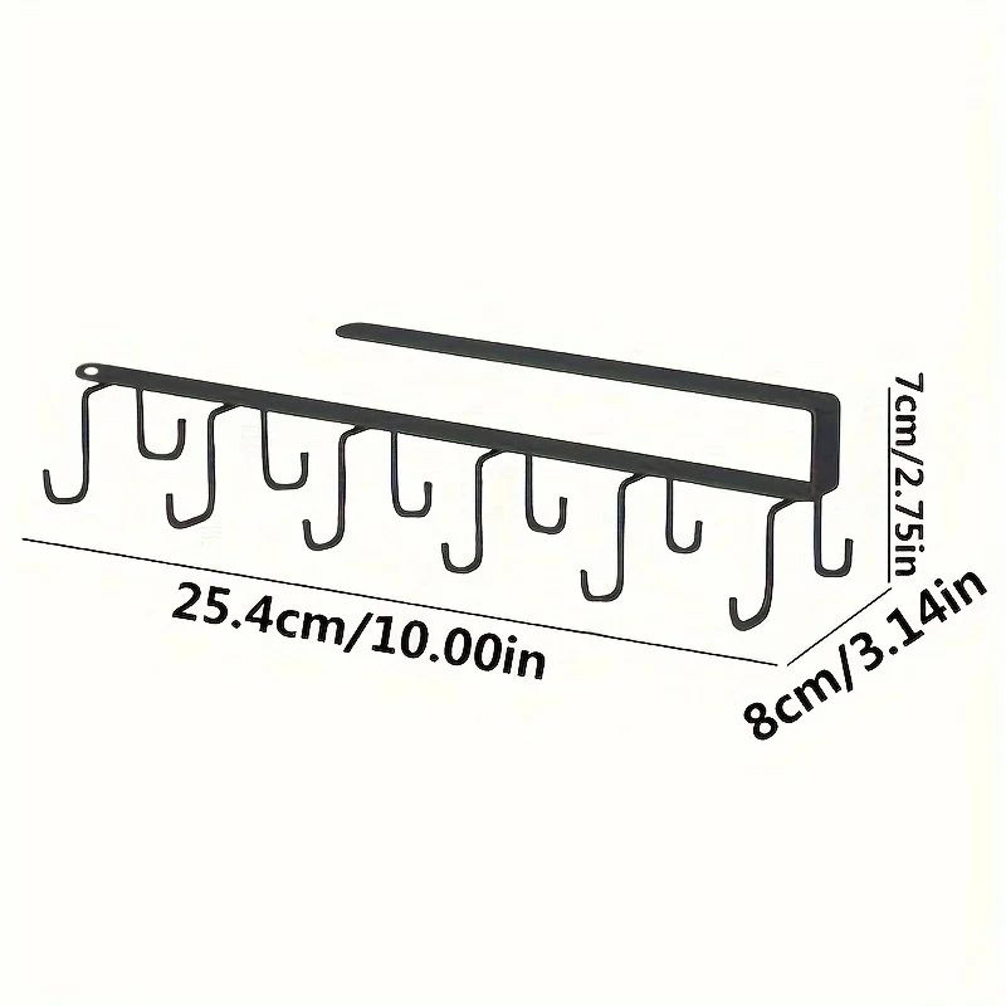 Double Row Adhesive Wall Hooks Kitchen Hanging Rack Organizer 4